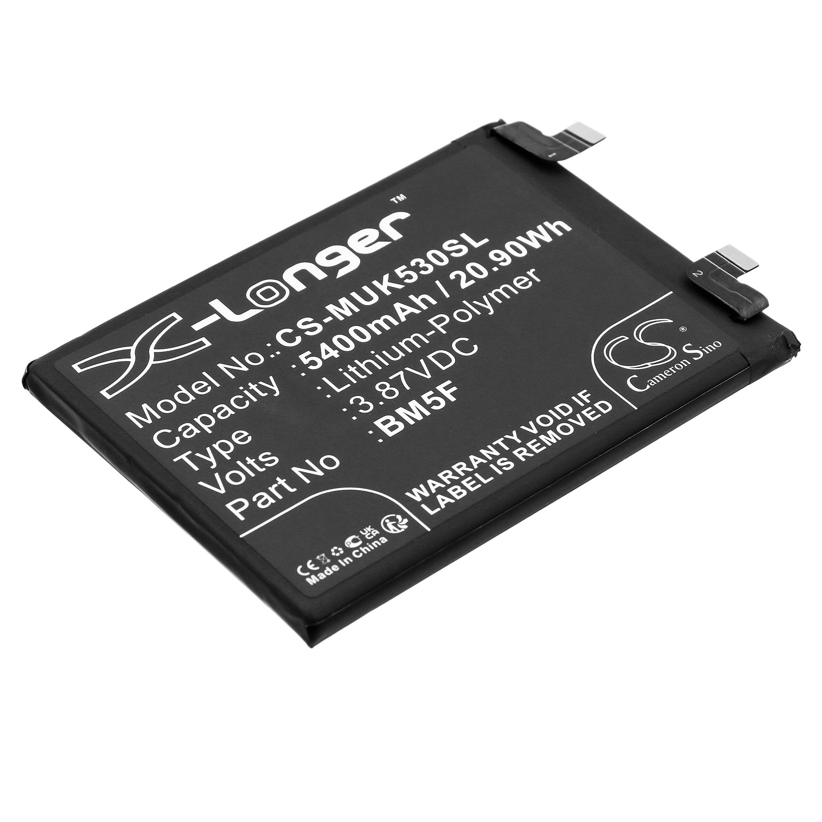 Li-Polymer, Mobile, SmartPhone Battery fits Redmi 22041211ac, K50, 3.87V, 5400mAh Mobile, SmartPhone Cameron Sino Technology Limited
