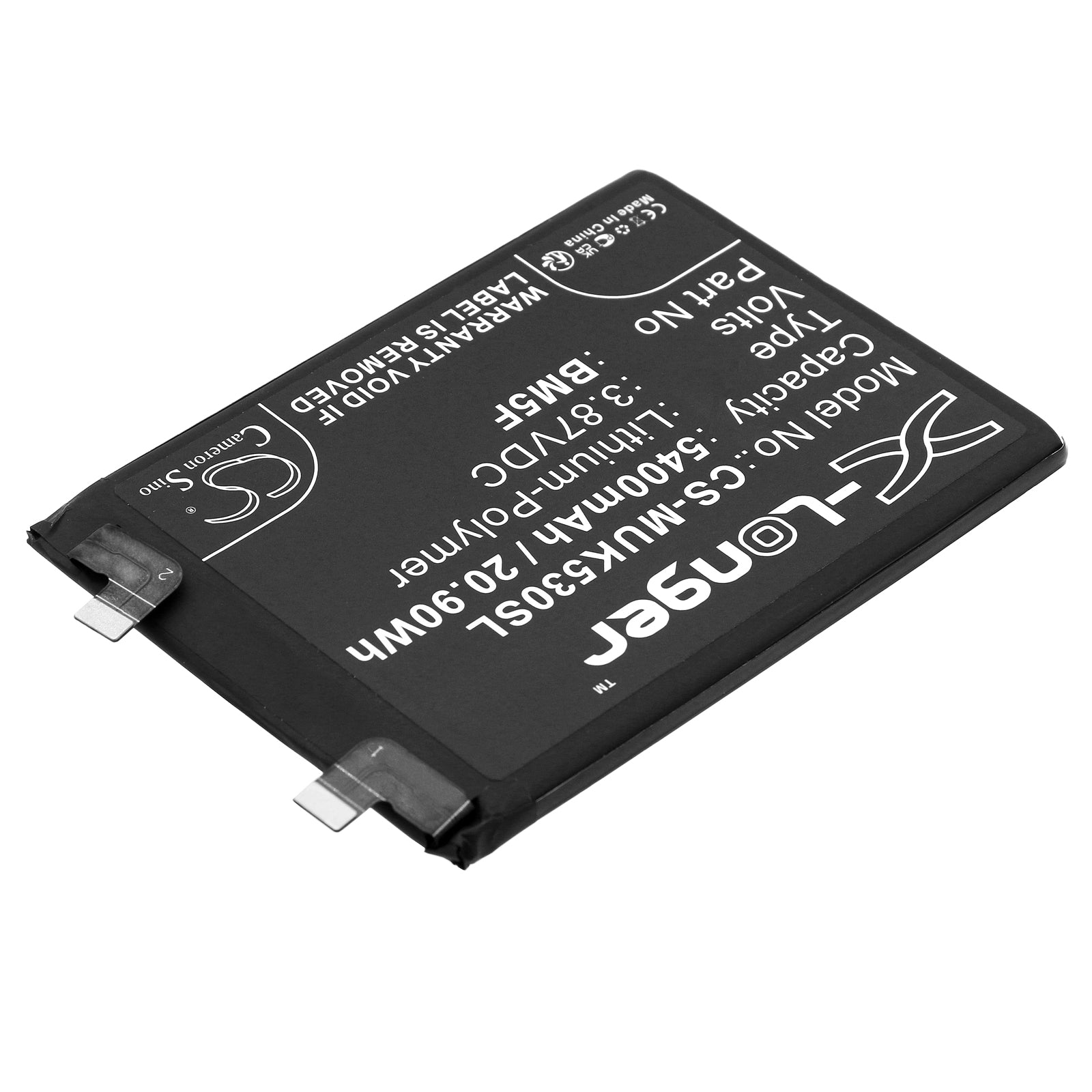 Li-Polymer, Mobile, SmartPhone Battery fits Redmi 22041211ac, K50, 3.87V, 5400mAh Mobile, SmartPhone Cameron Sino Technology Limited