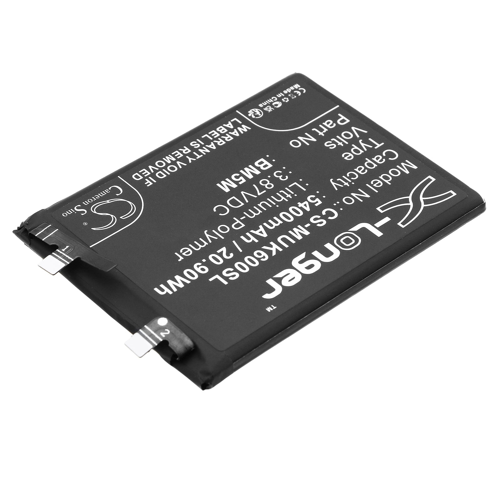 Li-Polymer, Mobile, SmartPhone Battery fits Redmi K60, 3.87V, 5400mAh Mobile, SmartPhone Cameron Sino Technology Limited