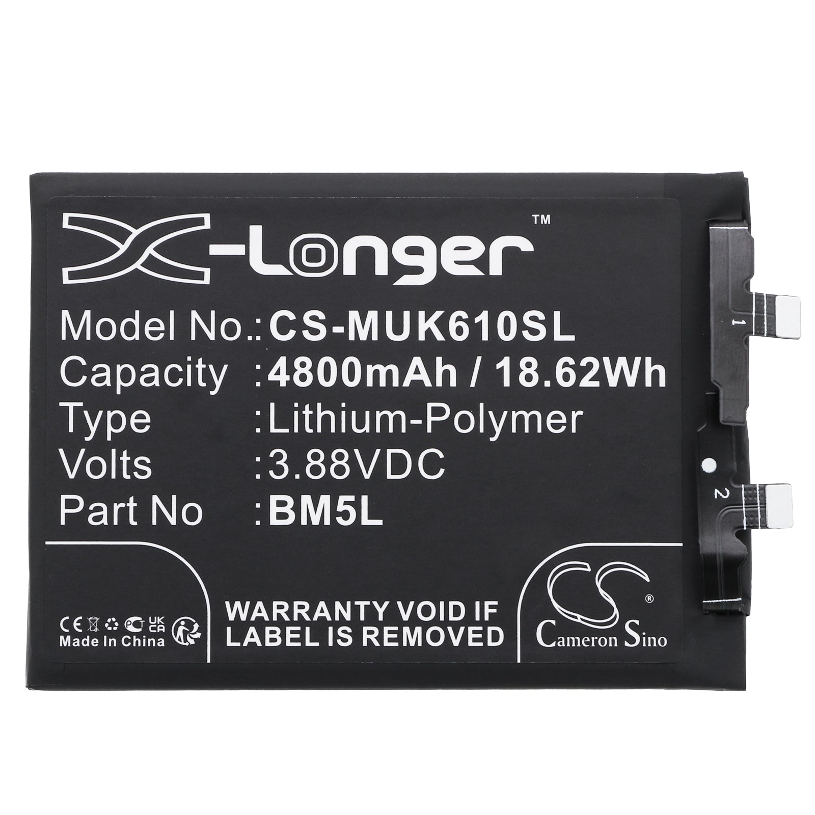 Li-Polymer, Mobile, SmartPhone Battery fits Redmi 22127rk46c, K60 Pro, 3.88V, 4800mAh Mobile, SmartPhone Cameron Sino Technology Limited