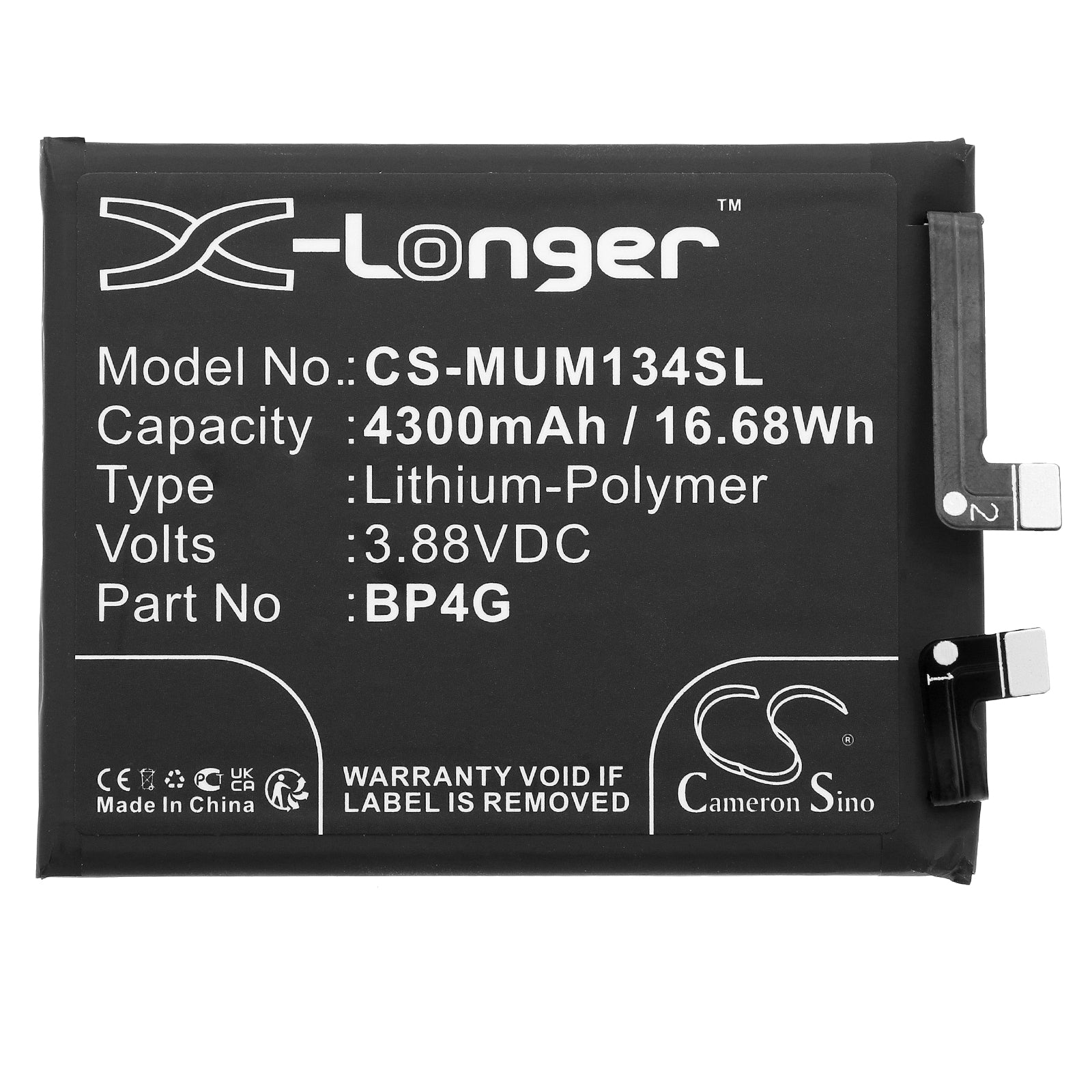 Li-Polymer, Mobile, SmartPhone Battery fits Xiaomi 2211133c, 2211133g, 3.88V, 4300mAh Mobile, SmartPhone Cameron Sino Technology Limited