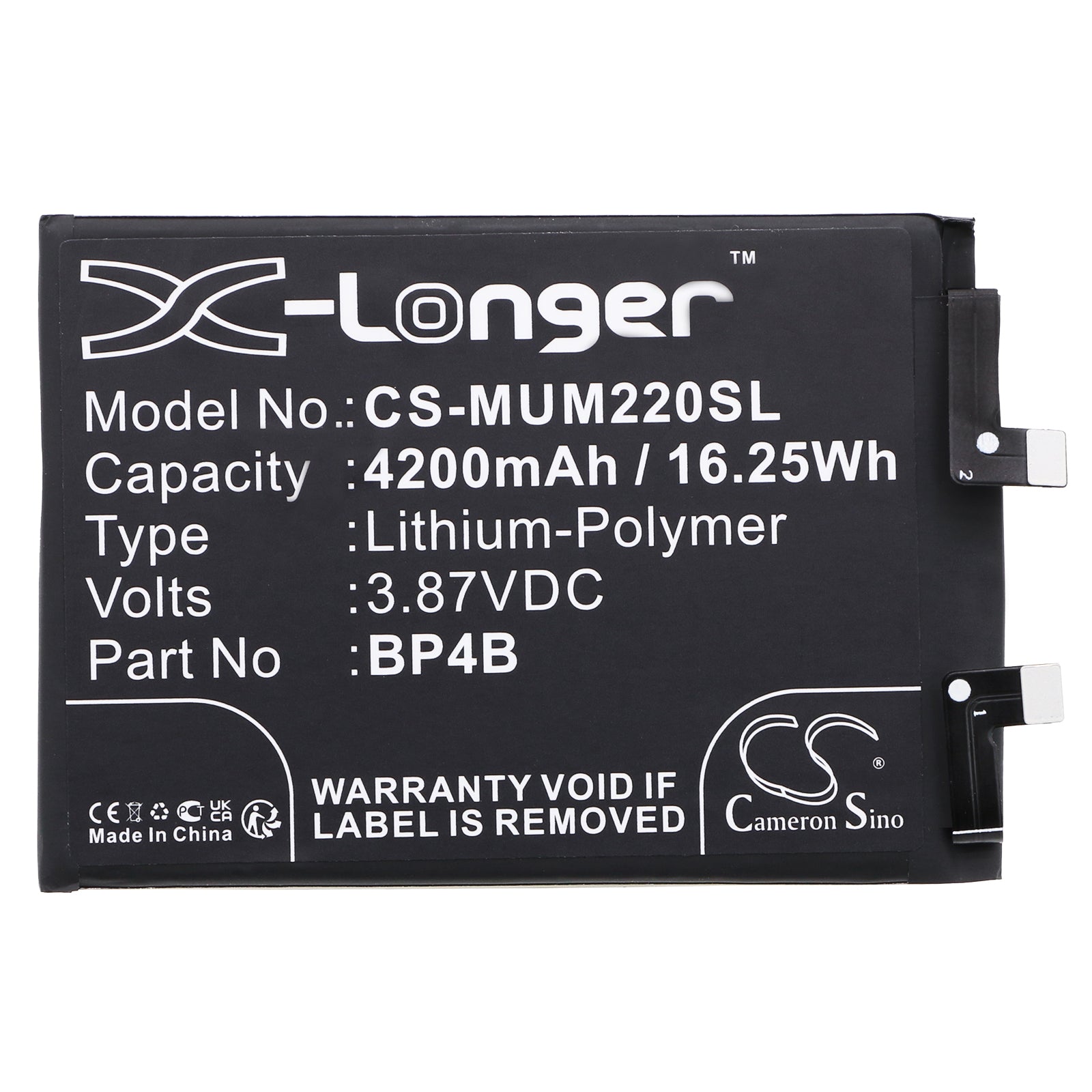 Li-Polymer, Mobile, SmartPhone Battery fits Xiaomi 2203129g, 2203129i, 3.87V, 4200mAh Mobile, SmartPhone Cameron Sino Technology Limited