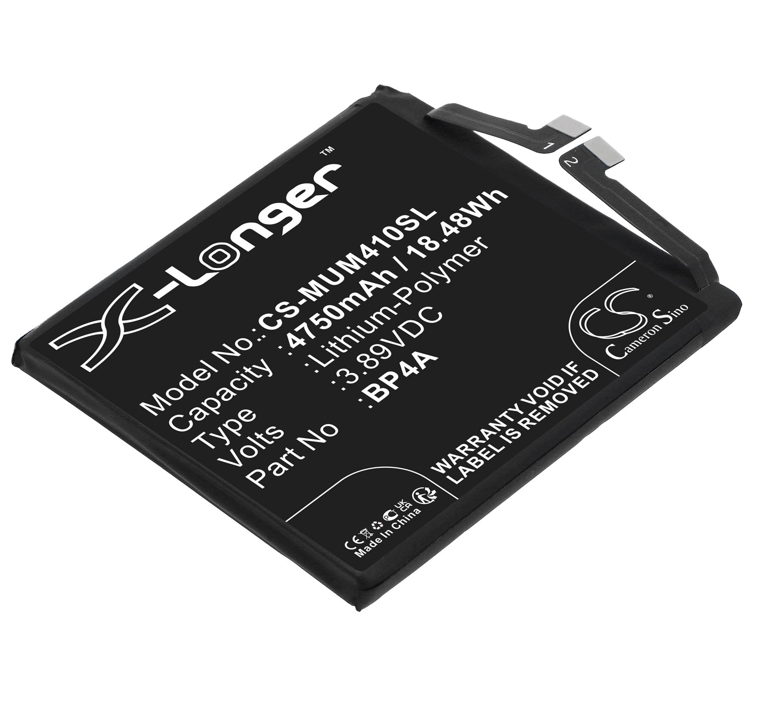 Li-Polymer, Mobile, SmartPhone Battery fits Xiaomi 12s Ultra, 2203121c, 3.89V, 4750mAh Mobile, SmartPhone Cameron Sino Technology Limited