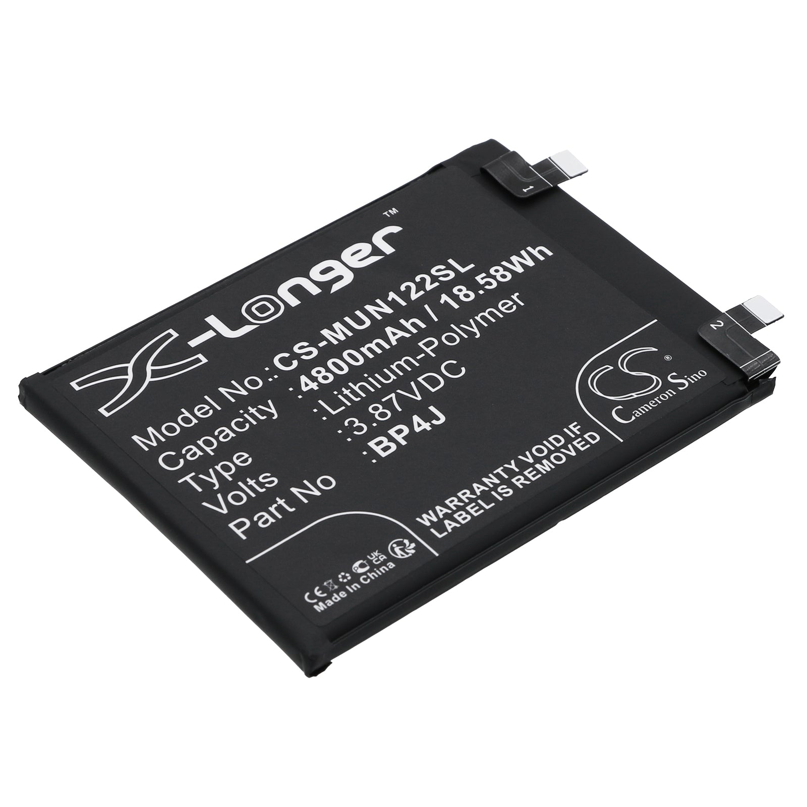 Li-Polymer, Mobile, SmartPhone Battery fits Redmi 22101316ucp, 22101316up, 3.87V, 4800mAh Mobile, SmartPhone Cameron Sino Technology Limited
