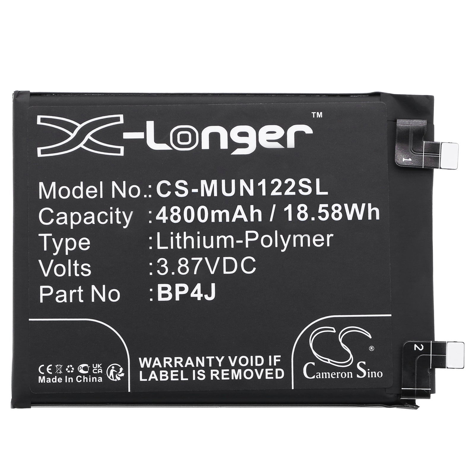 Li-Polymer, Mobile, SmartPhone Battery fits Redmi 22101316ucp, 22101316up, 3.87V, 4800mAh Mobile, SmartPhone Cameron Sino Technology Limited