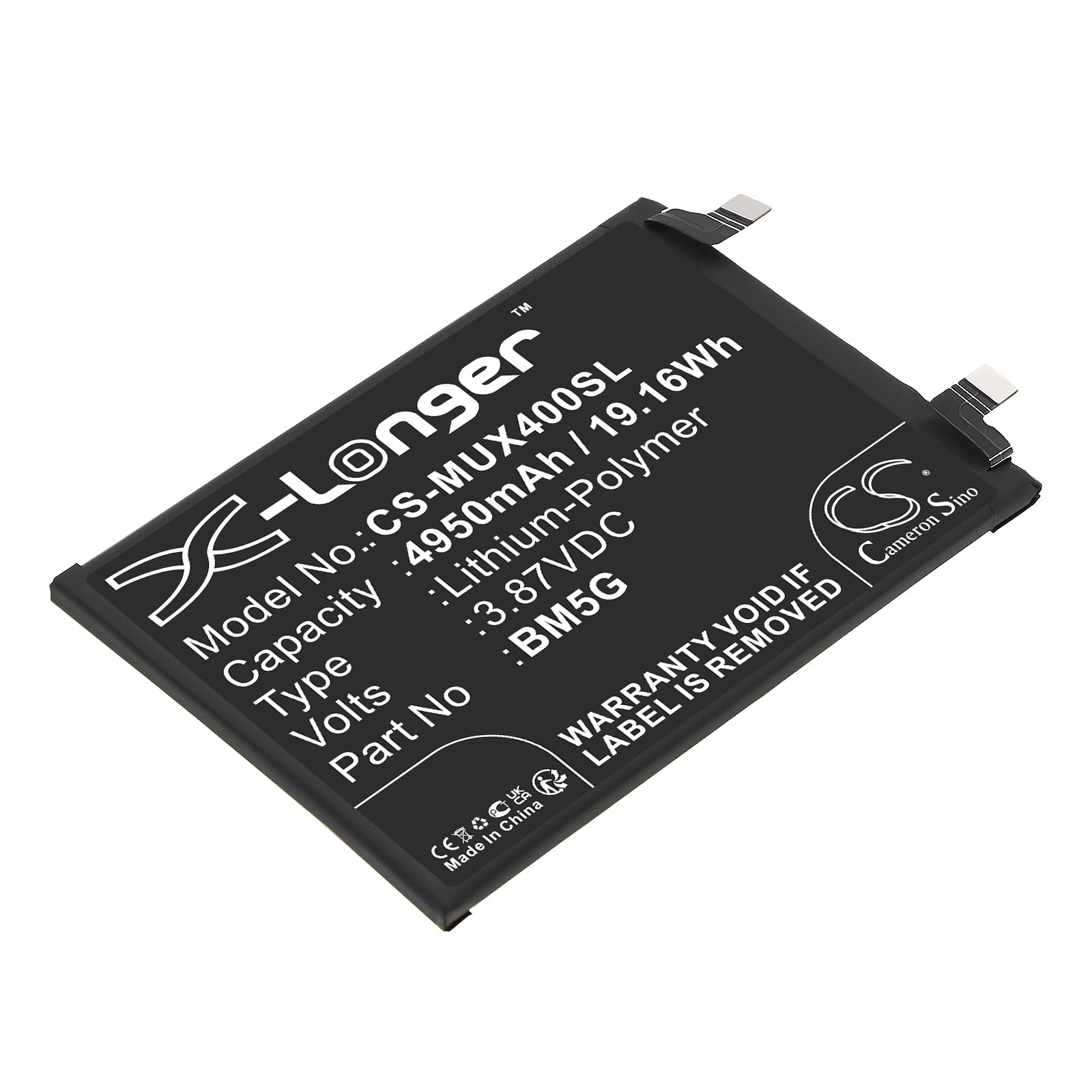 Li-Polymer, Mobile, SmartPhone Battery fits Poco X4 Gt, Redmi K50i, 3.87V, 4950mAh Mobile, SmartPhone Cameron Sino Technology Limited