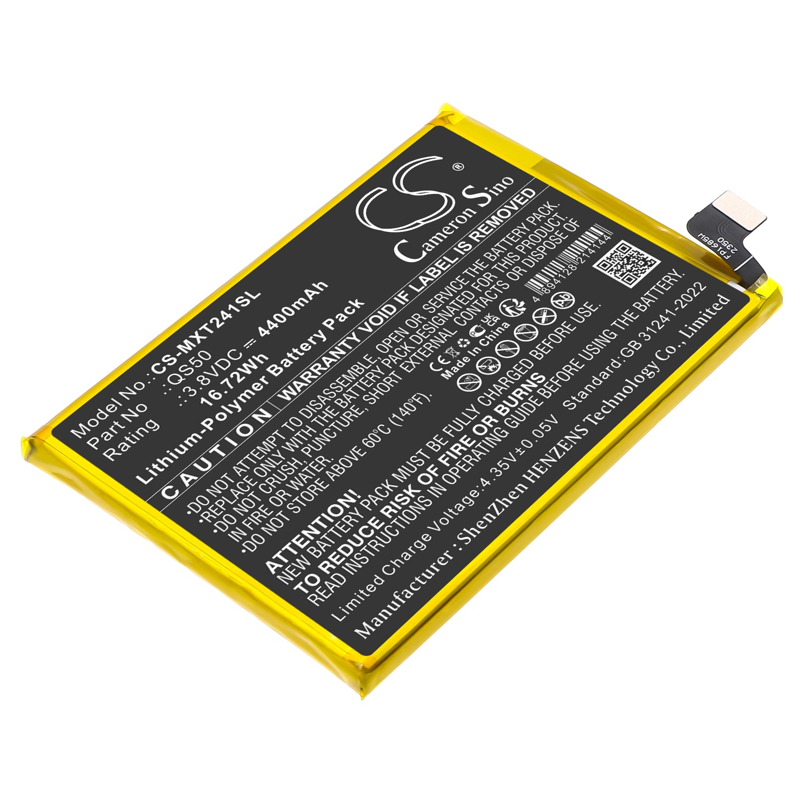 3.8V, Li-Polymer, 4400mAh, Battery fits Motorola Moto G Stylus 5G, XT2419 (2024), 16.72Wh Mobile, SmartPhone Cameron Sino Technology Limited