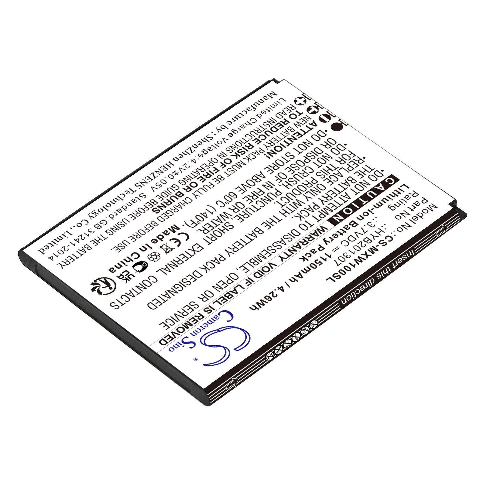 Li-ion, Mobile, SmartPhone Battery fits Umx Mxw1, Budget Mobile Mxw1, 3.7V, 1150mAh Mobile, SmartPhone Cameron Sino Technology Limited