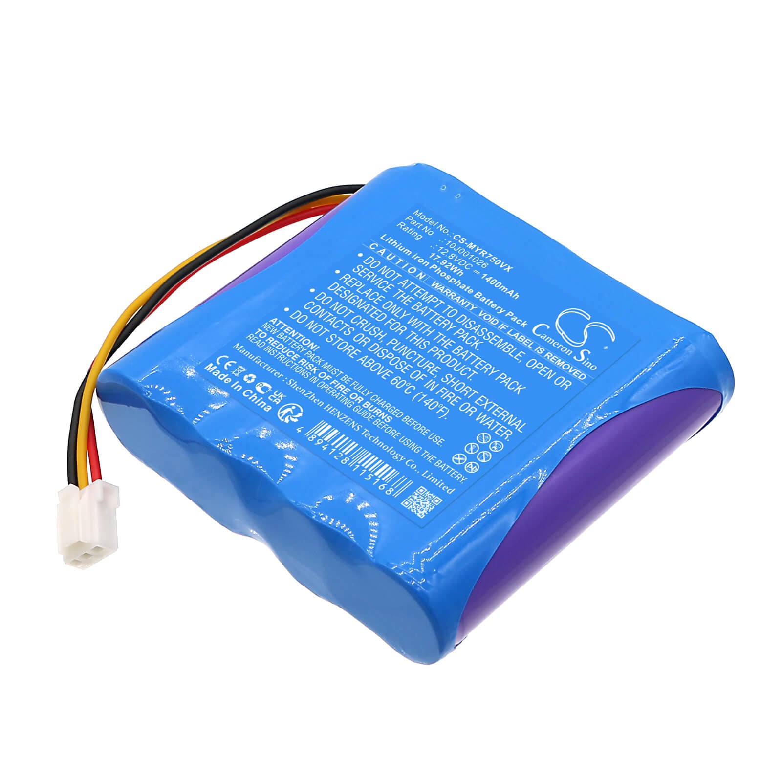 LiFePO4 vacuum battery fits Moneual, Rydis R750, Moneual 12.8V, 1400mAh Vacuum Cameron Sino Technology Limited