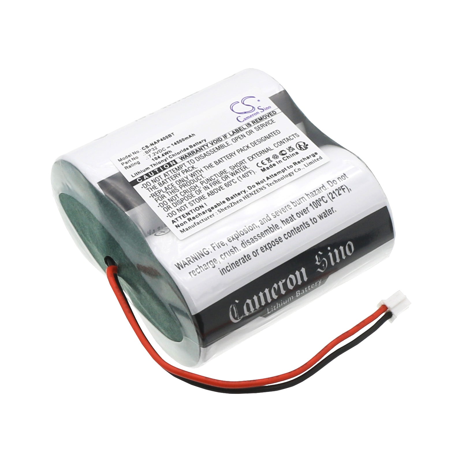 Li-SOCl2, Alarm System Battery fits Noxalarm 151.016, Noxalarm Noxiane P40, 7.2V, 14500mAh Alarm System Cameron Sino Technology Limited