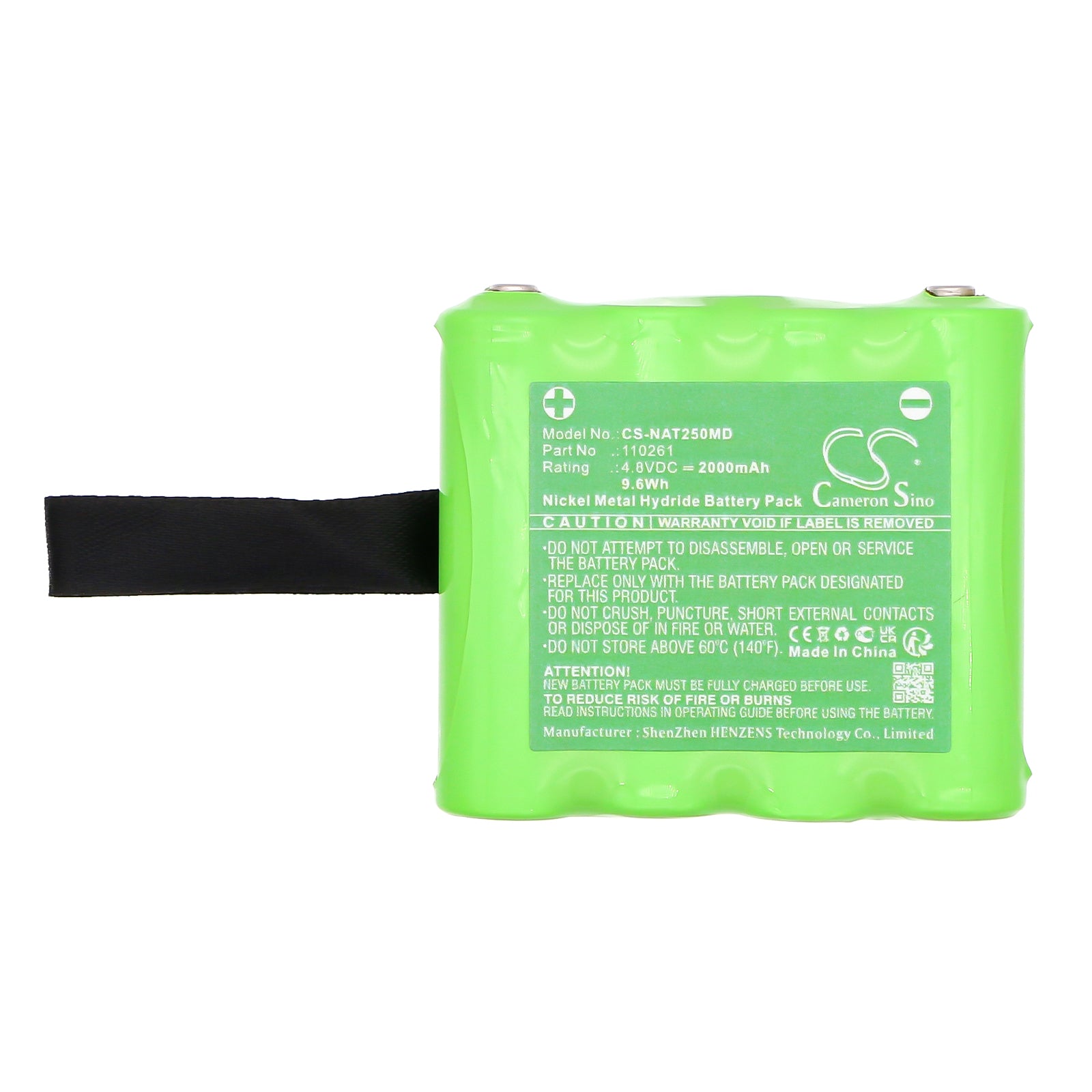 4.8V, Ni-MH, 2000mAh, Battery fits Nonin Palm Sat 2500 Pulse Oximeter, Pulseoximeter Palm SAT 2500, 9.6Wh Medical Cameron Sino Technology Limited