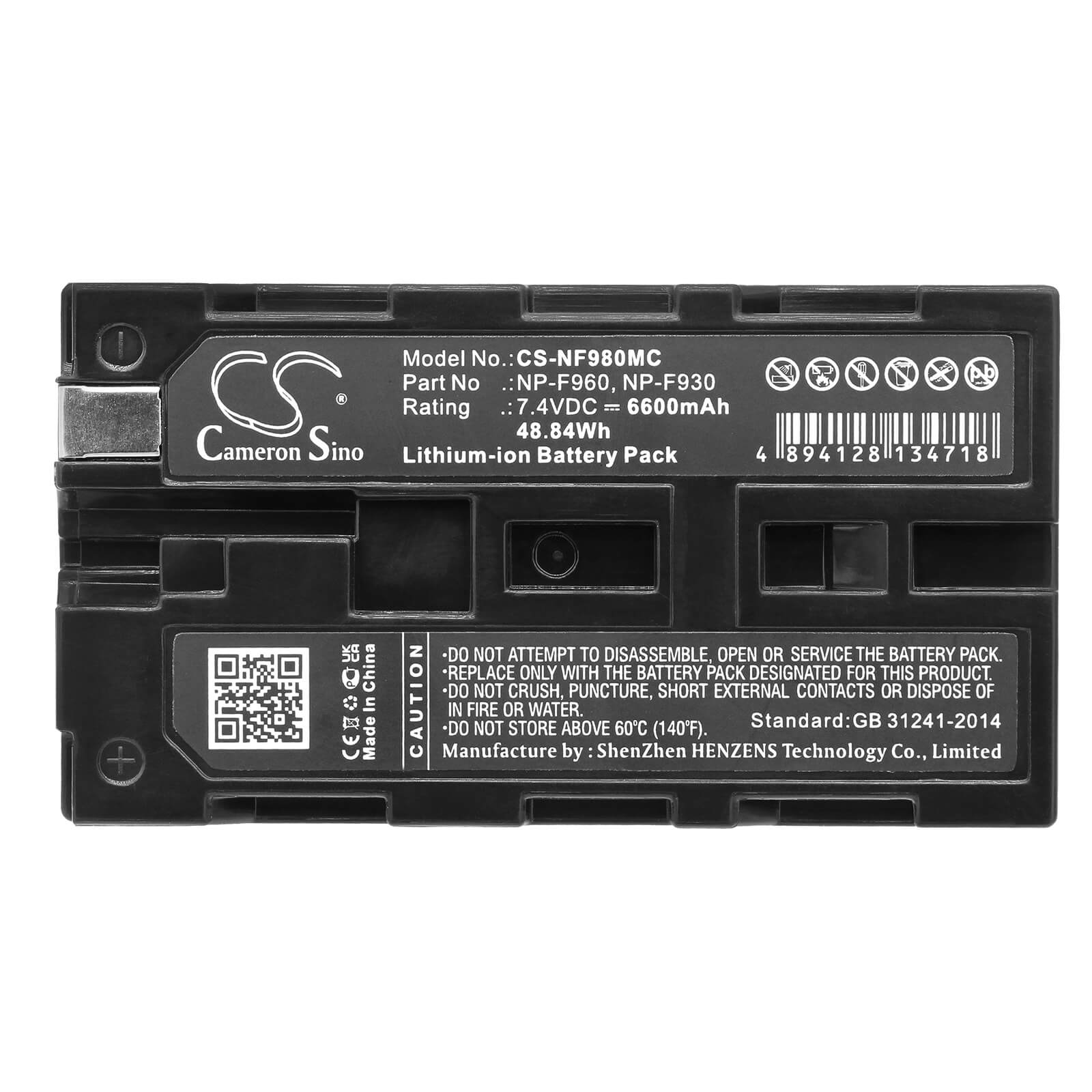 CS-NF980MC Li-ion Battery fits Sony, Ccd-rv100, Ccd-rv200, Ccd-sc5 7.4V, 6600mAh Camera Cameron Sino Technology Limited
