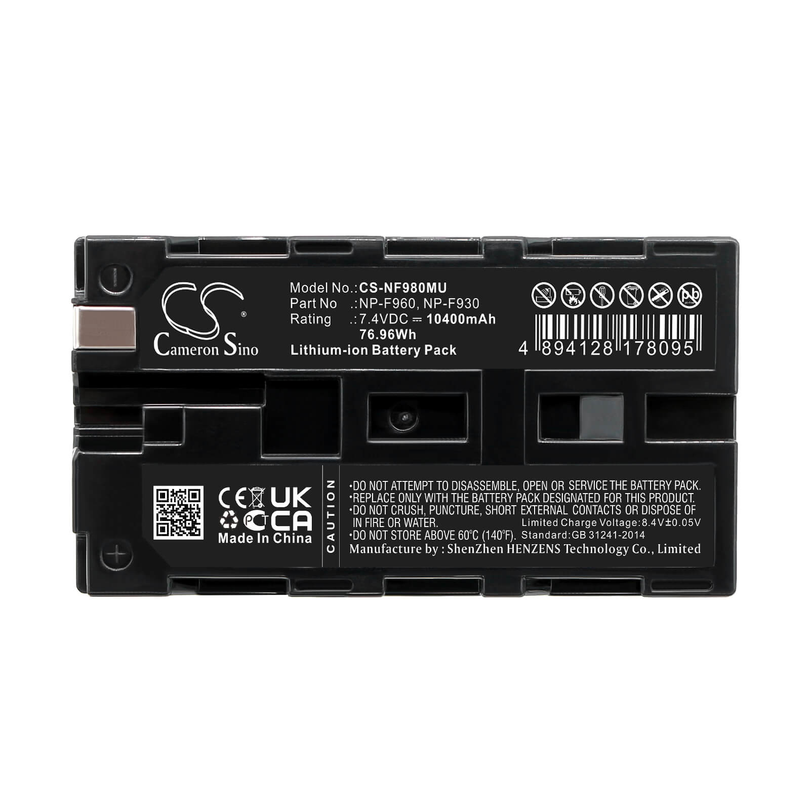 Li-ion Battery fits Video Devices, 4k Recording Monitors, Pix 240i 7.4V, 10400mAh / 76.96Wh Camera Cameron Sino Technology Limited