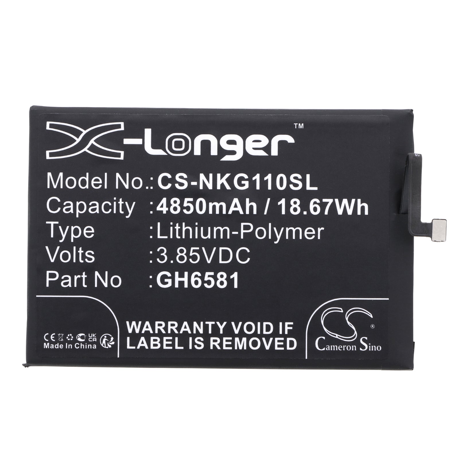 Li-Polymer, Mobile, SmartPhone Battery fits Nokia G11 Plus, G11 Plus 2022, 3.85V, 4850mAh Mobile, SmartPhone Cameron Sino Technology Limited