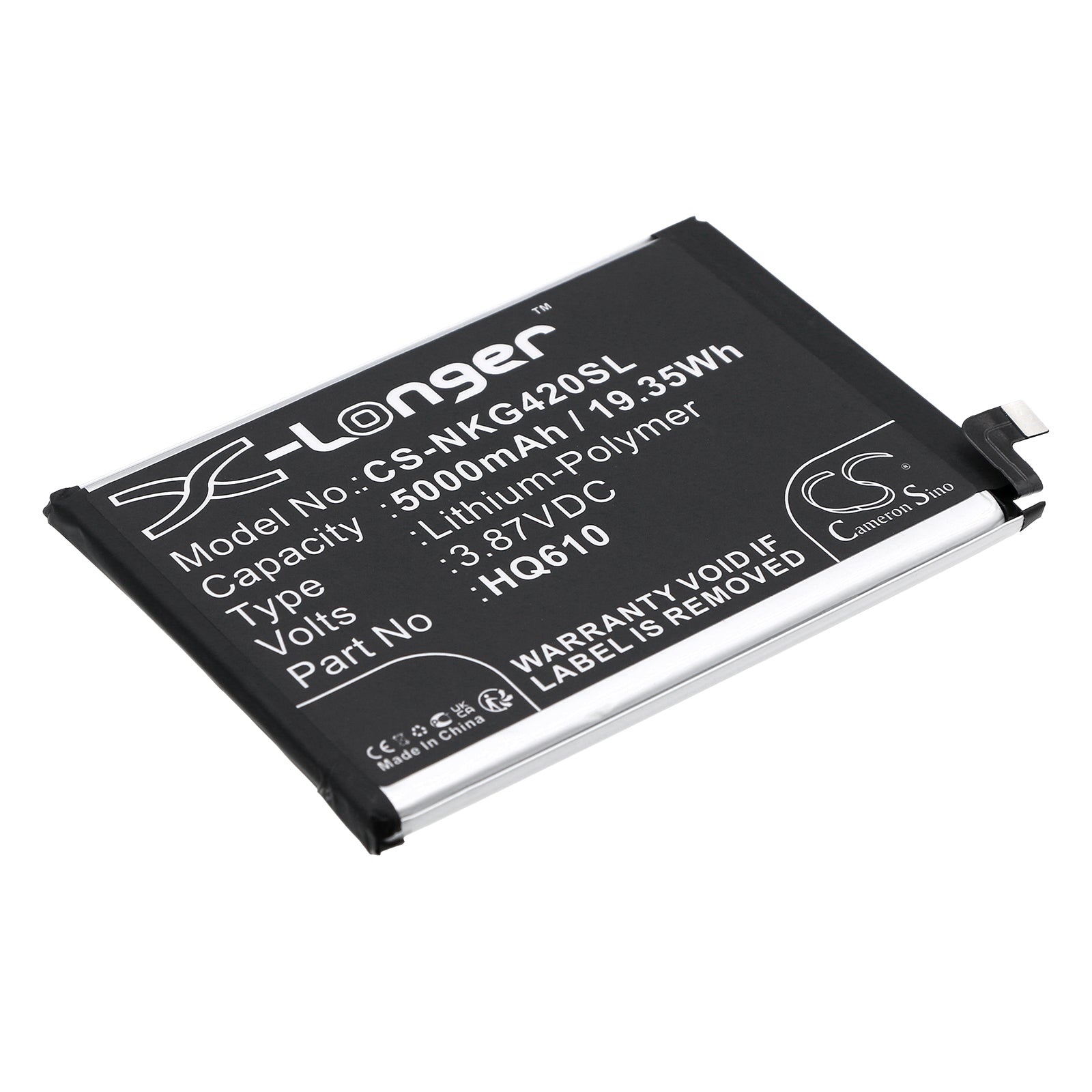 Li-Polymer, Mobile, SmartPhone Battery fits Nokia G42 5g, 3.87V, 5000mAh Mobile, SmartPhone Cameron Sino Technology Limited