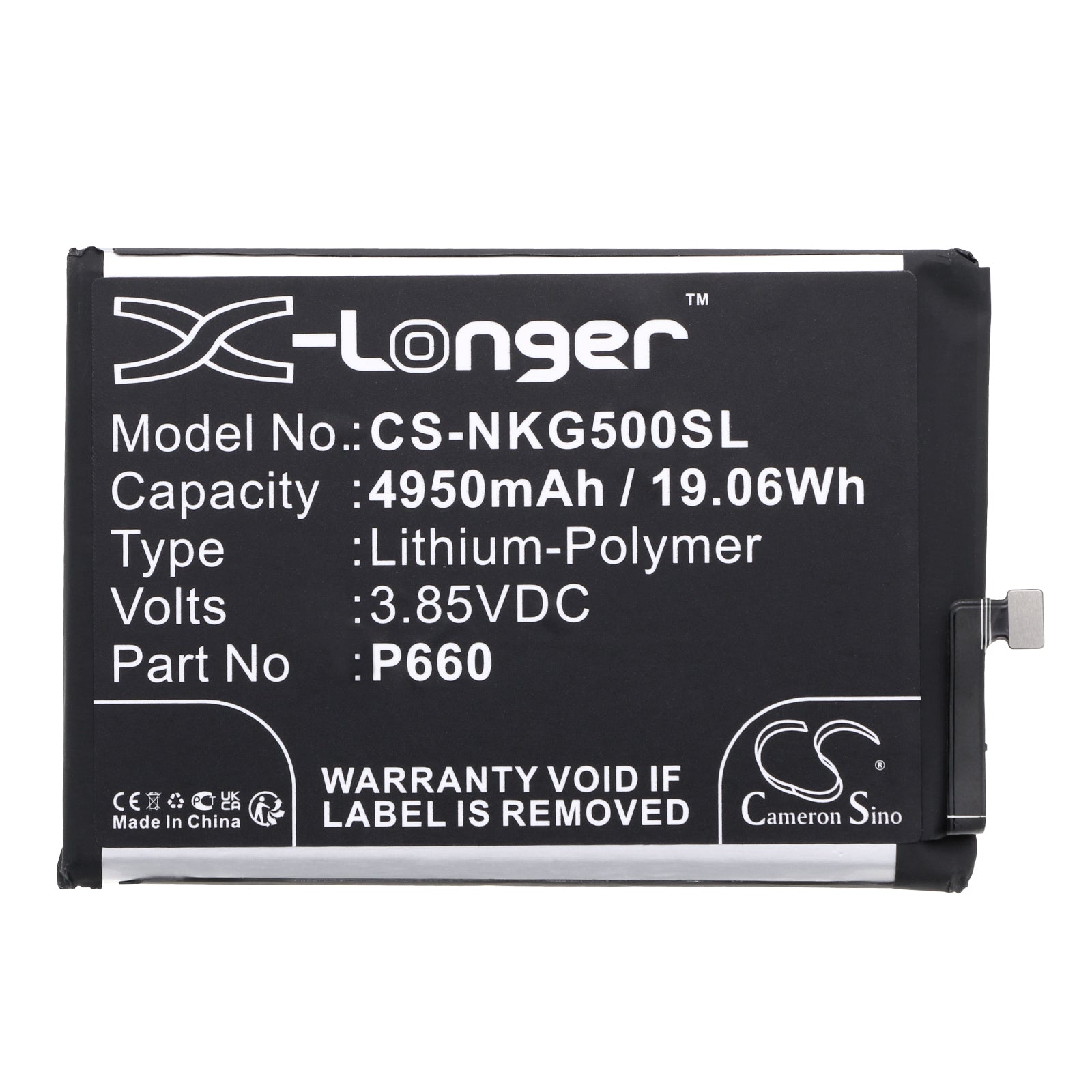 Li-Polymer, Mobile, SmartPhone Battery fits Nokia G50, Ta-1358, 3.85V, 4950mAh Mobile, SmartPhone Cameron Sino Technology Limited