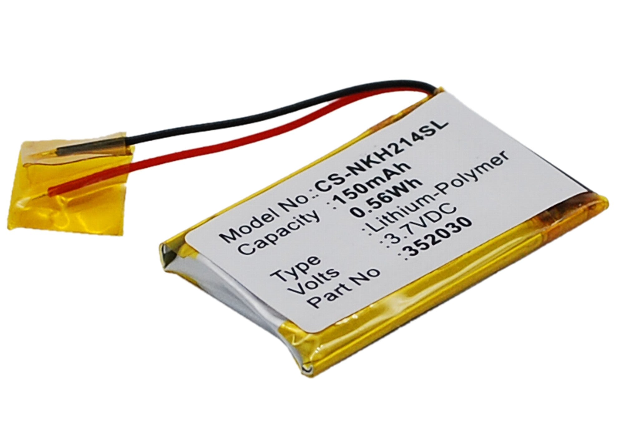 Li-Polymer, Wireless Headset Battery fits Nokia Bh-111, Bh-214, 3.7V, 150mAh Wireless Headset Cameron Sino Technology Limited