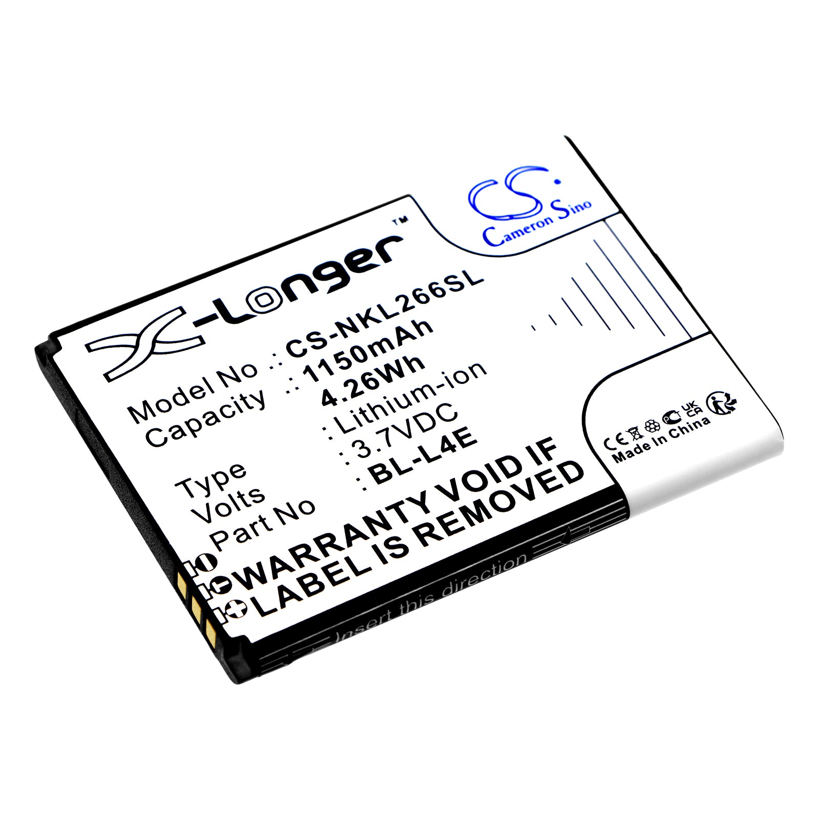 Li-ion, Mobile, SmartPhone Battery fits Nokia 2660 Flip 4g, 3.7V, 1150mAh Mobile, SmartPhone Cameron Sino Technology Limited