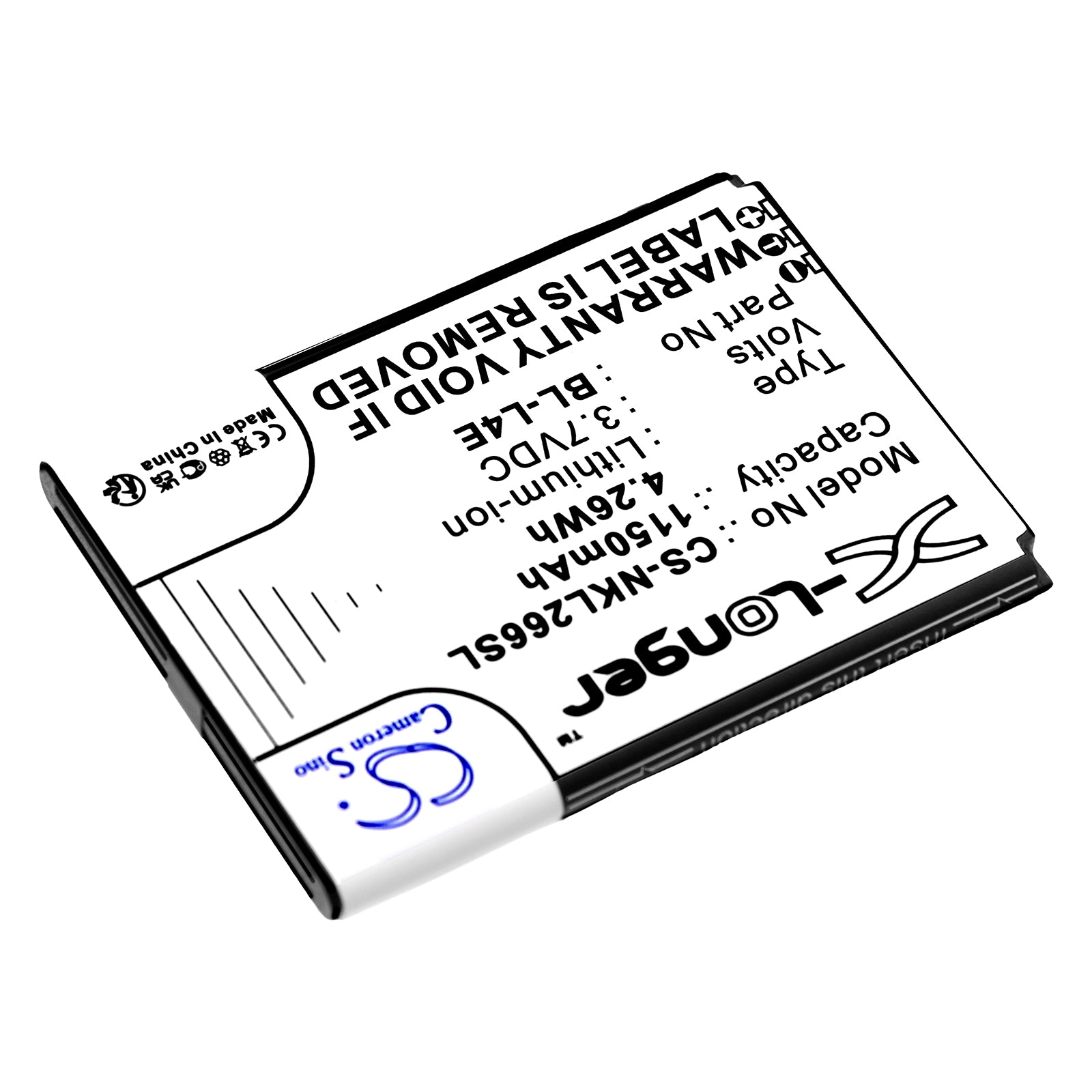 Li-ion, Mobile, SmartPhone Battery fits Nokia 2660 Flip 4g, 3.7V, 1150mAh Mobile, SmartPhone Cameron Sino Technology Limited