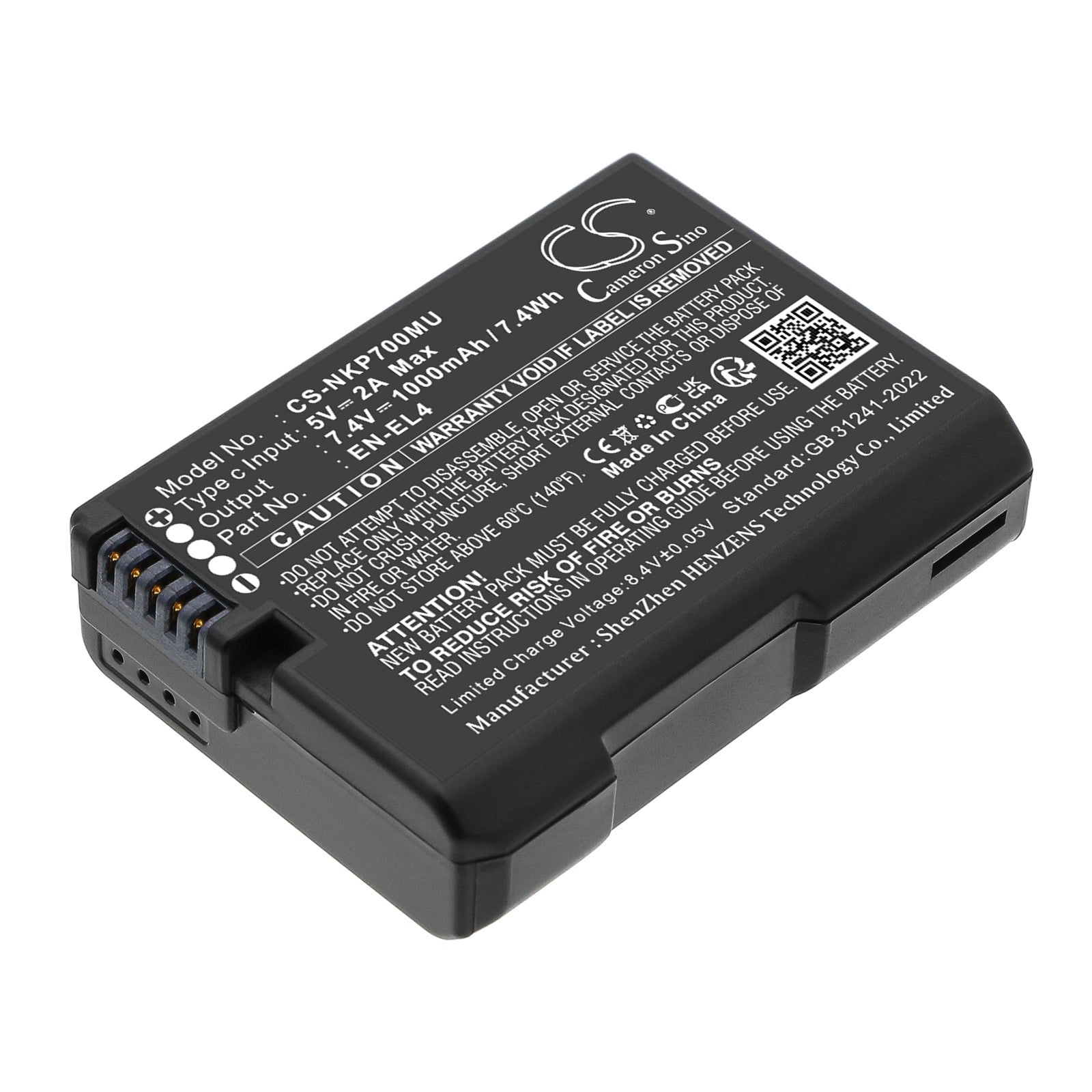 7.4V, Li-ion, 1000mAh, Battery fits NiKon Coolpix P7000, Coolpix P7100, 7.4Wh Camera Cameron Sino Technology Limited