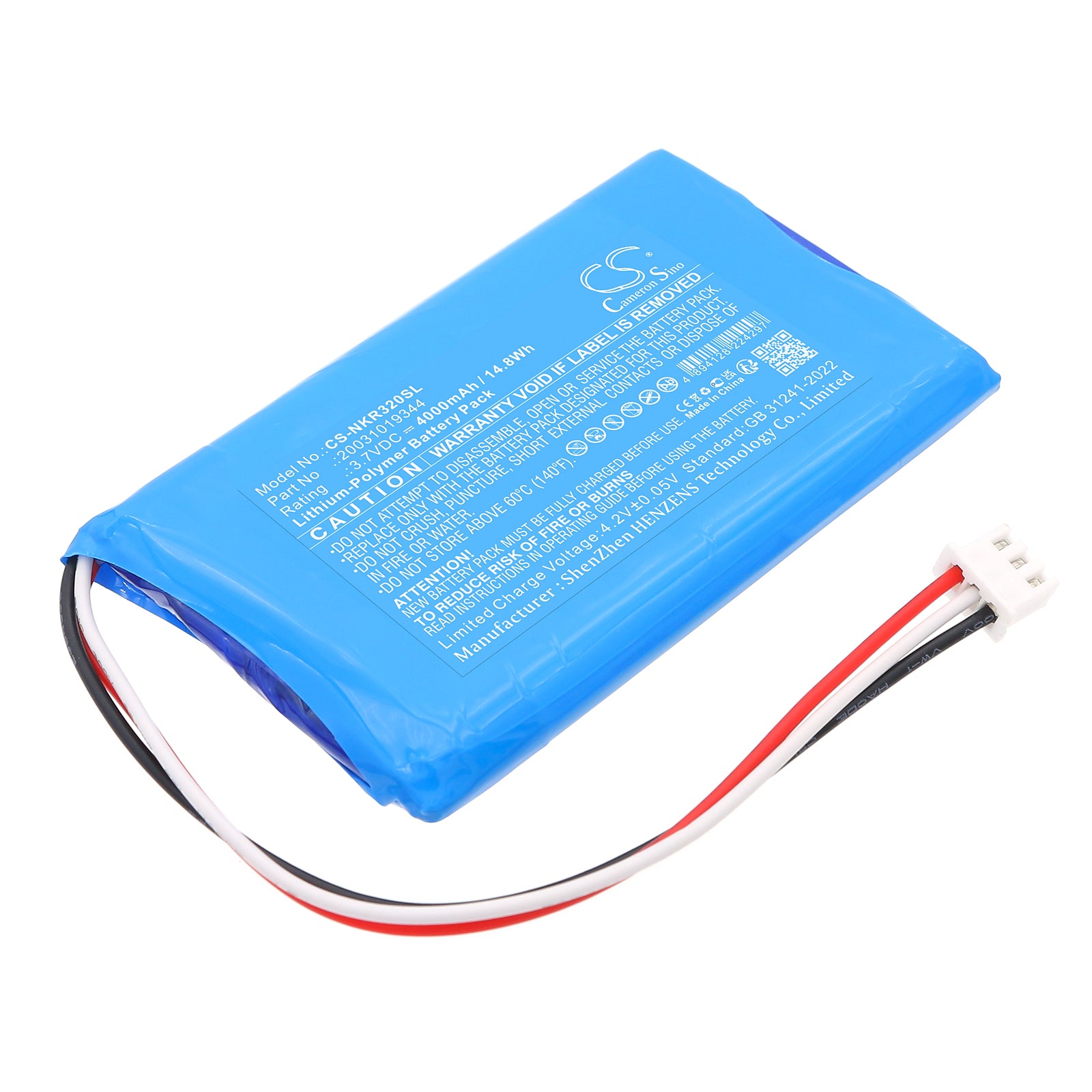 3.7V, Li-Polymer, 4000mAh, Battery fits Novker AUA800, AUA900A, 14.8Wh Equipment, Survey, Test Cameron Sino Technology Limited