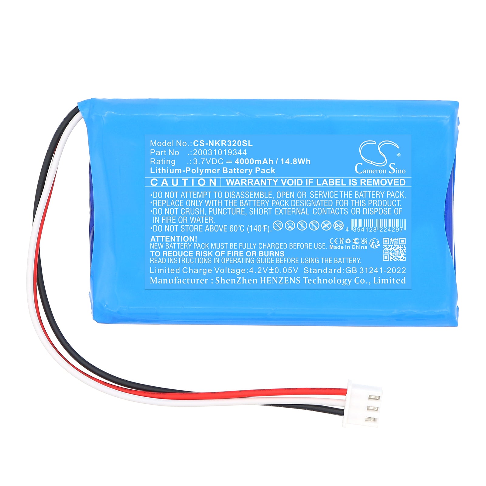 3.7V, Li-Polymer, 4000mAh, Battery fits Novker AUA800, AUA900A, 14.8Wh Equipment, Survey, Test Cameron Sino Technology Limited