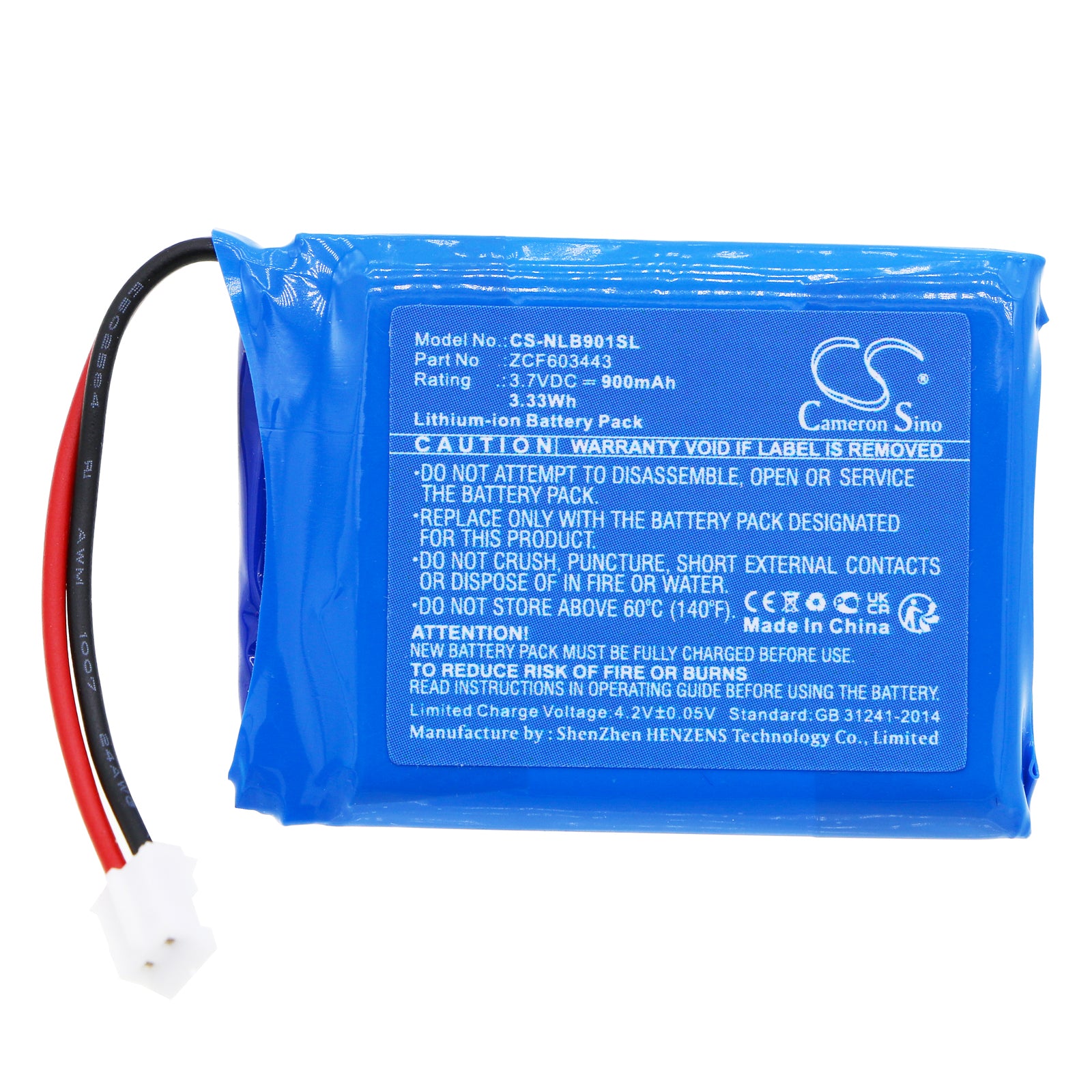 Li-ion, Wireless Headset Battery fits Nolan N-com 901 X, N-com 901x, 3.7V, 900mAh Wireless Headset Cameron Sino Technology Limited