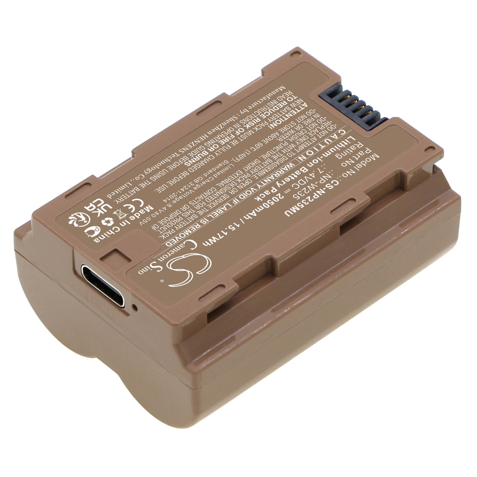 Li-ion Battery fits Fujifilm, Gfx100s, Gfx50s Ii 7.4V, 2050mAh / 15.17Wh Camera Cameron Sino Technology Limited