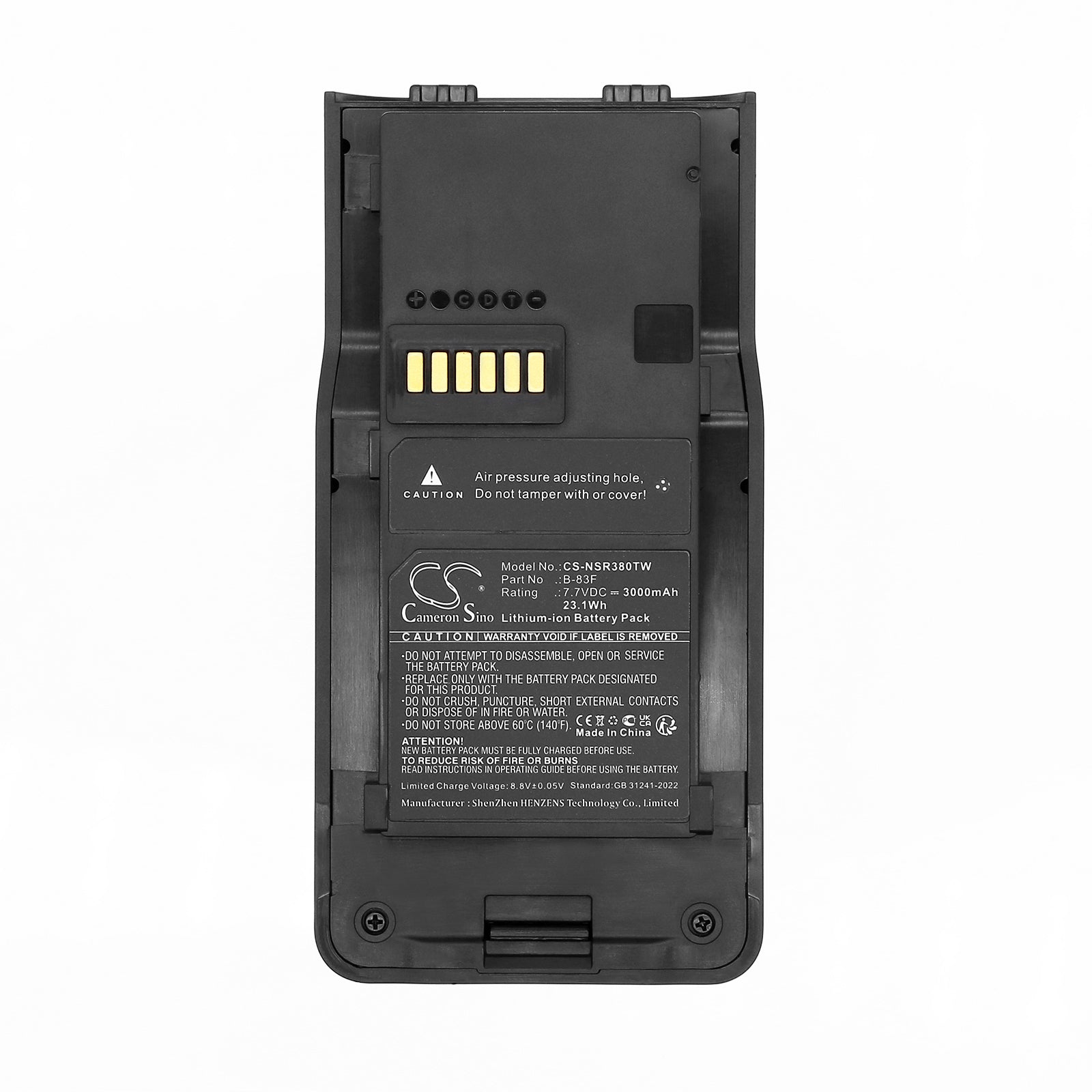 7.7V, Li-ion, 3000mAh, Battery fits Inrico IRC380, 23.1Wh Two-Way Radio Cameron Sino Technology Limited