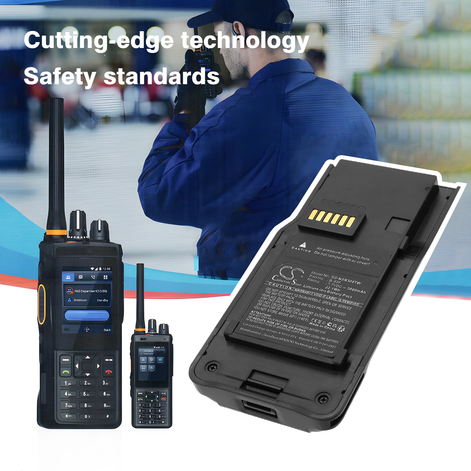 7.7V, Li-ion, 3000mAh, Battery fits Inrico IRC380, 23.1Wh Two-Way Radio Cameron Sino Technology Limited
