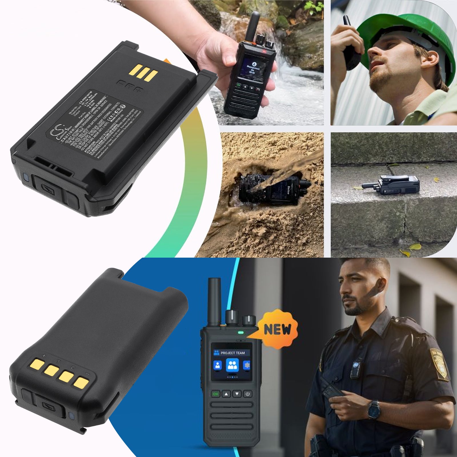 3.7V, Li-ion, 5300mAh, Battery fits Inrico T740, 19.61Wh Two-Way Radio Cameron Sino Technology Limited