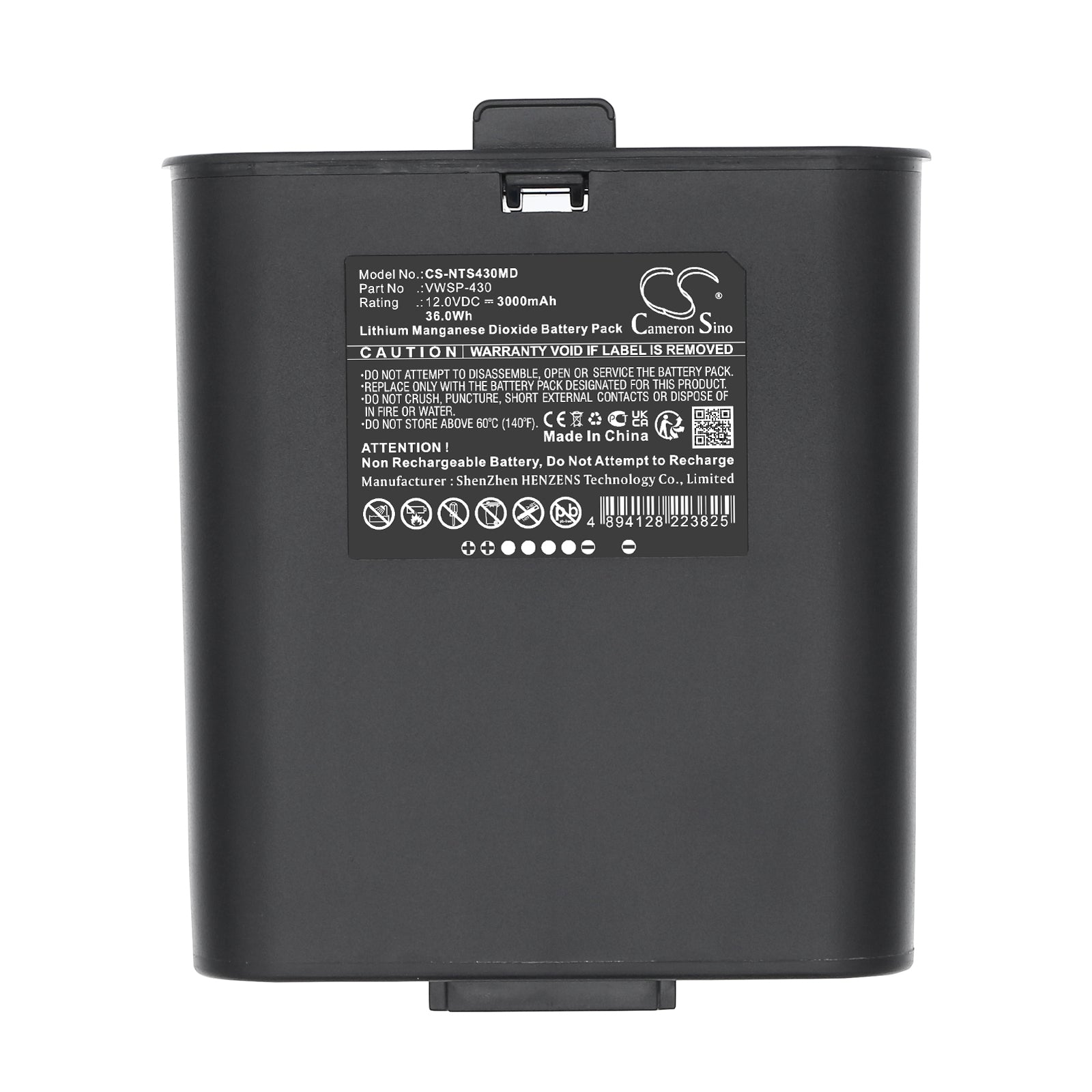 12V, Li-MnO2, 3000mAh, Battery fits Inovytec VWSP-100, VWSP-430, 36Wh Medical Cameron Sino Technology Limited