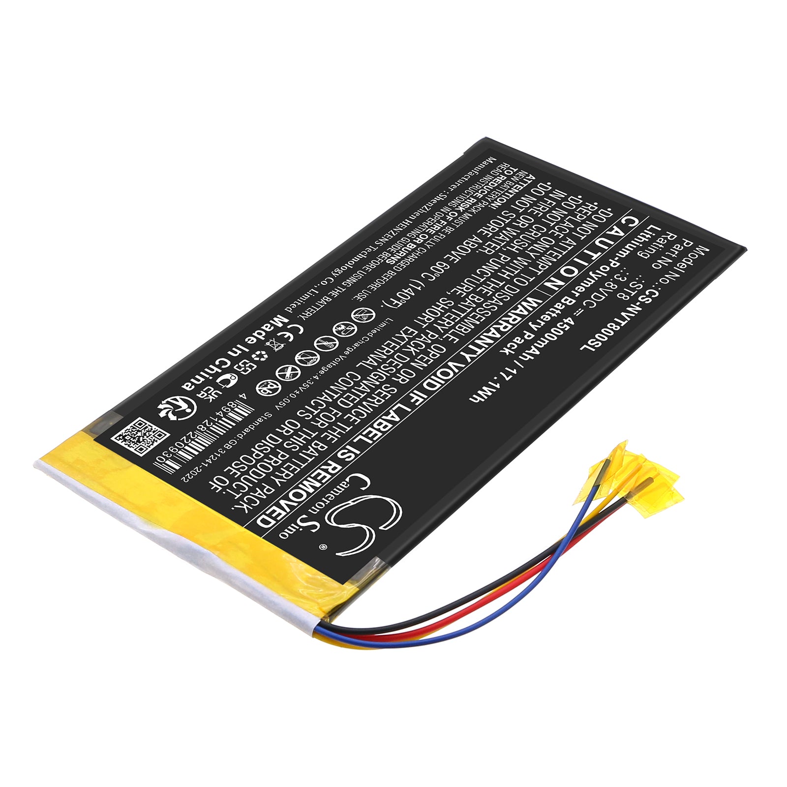 3.8V, Li-Polymer, 4500mAh, Battery fits Nvidia Shield K1, Shield P1761W, 17.1Wh Tablet Cameron Sino Technology Limited
