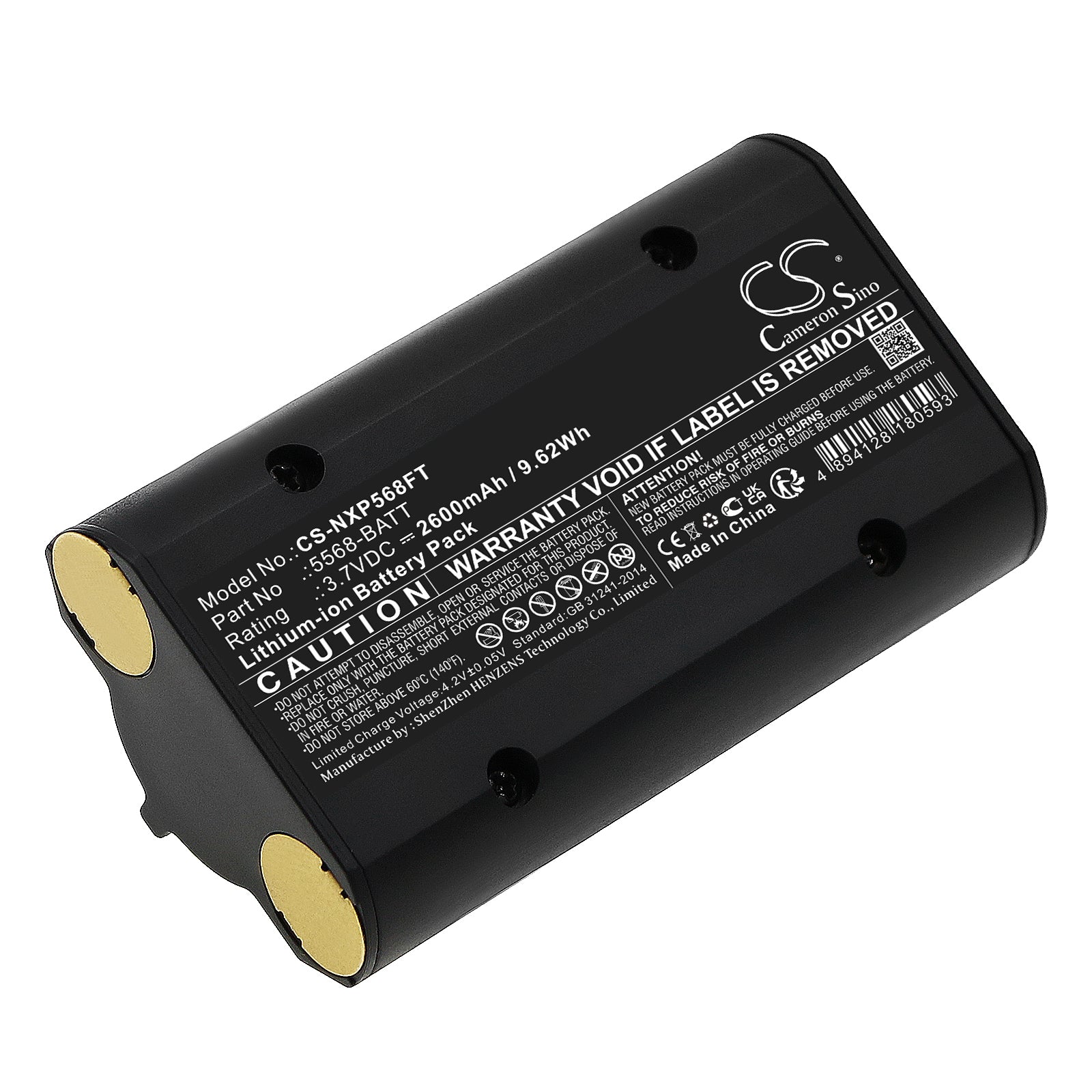 Li-ion, Flashlight Battery fits Nightstick 5566, 5568, 3.7V, 2600mAh Flashlight Cameron Sino Technology Limited