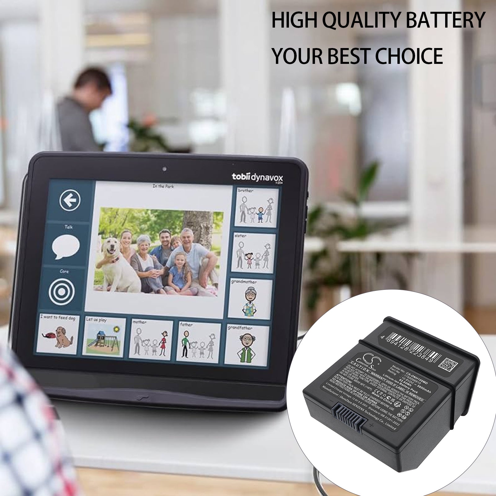 10.8V, Li-ion, 5800mAh, Battery fits Tobii Dynavox I-12, Dynavox I-15, 62.64Wh Medical Cameron Sino Technology Limited