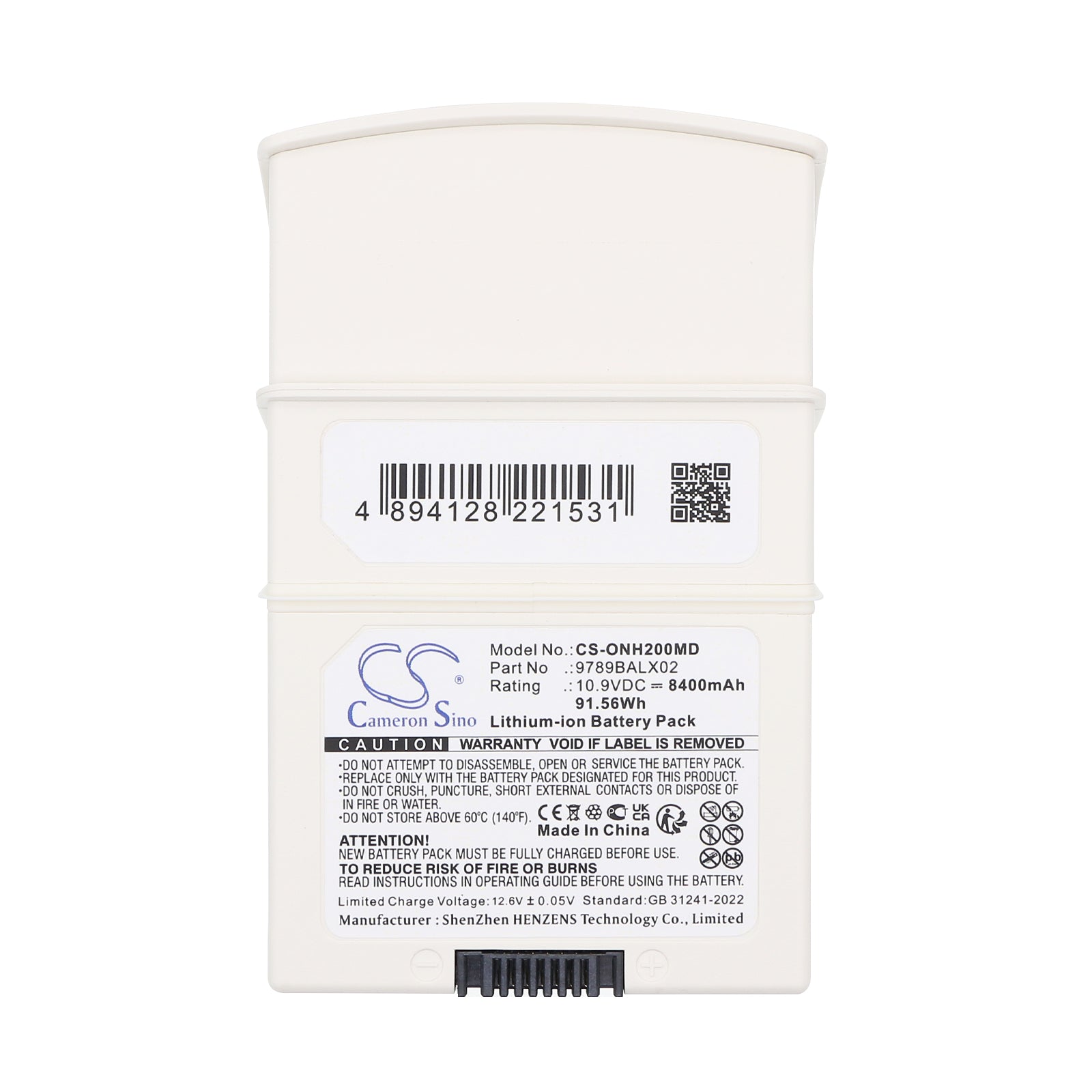 10.9V, Li-ion, 8400mAh, Battery fits Onyx Healthcare OPM-P02T, OPM-P02T-00, 91.56Wh Medical Cameron Sino Technology Limited