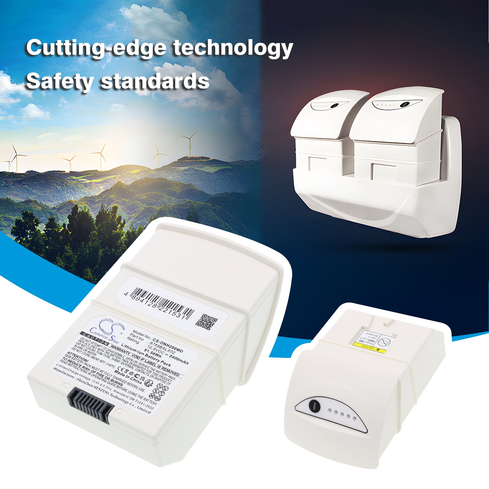 10.9V, Li-ion, 8400mAh, Battery fits Onyx Healthcare OPM-P02T, OPM-P02T-00, 91.56Wh Medical Cameron Sino Technology Limited