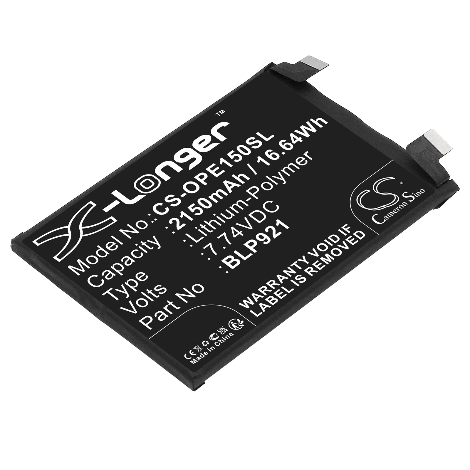 Li-Polymer, Mobile, SmartPhone Battery fits Oneplus Ace 150w, 7.74V, 2150mAh Mobile, SmartPhone Cameron Sino Technology Limited