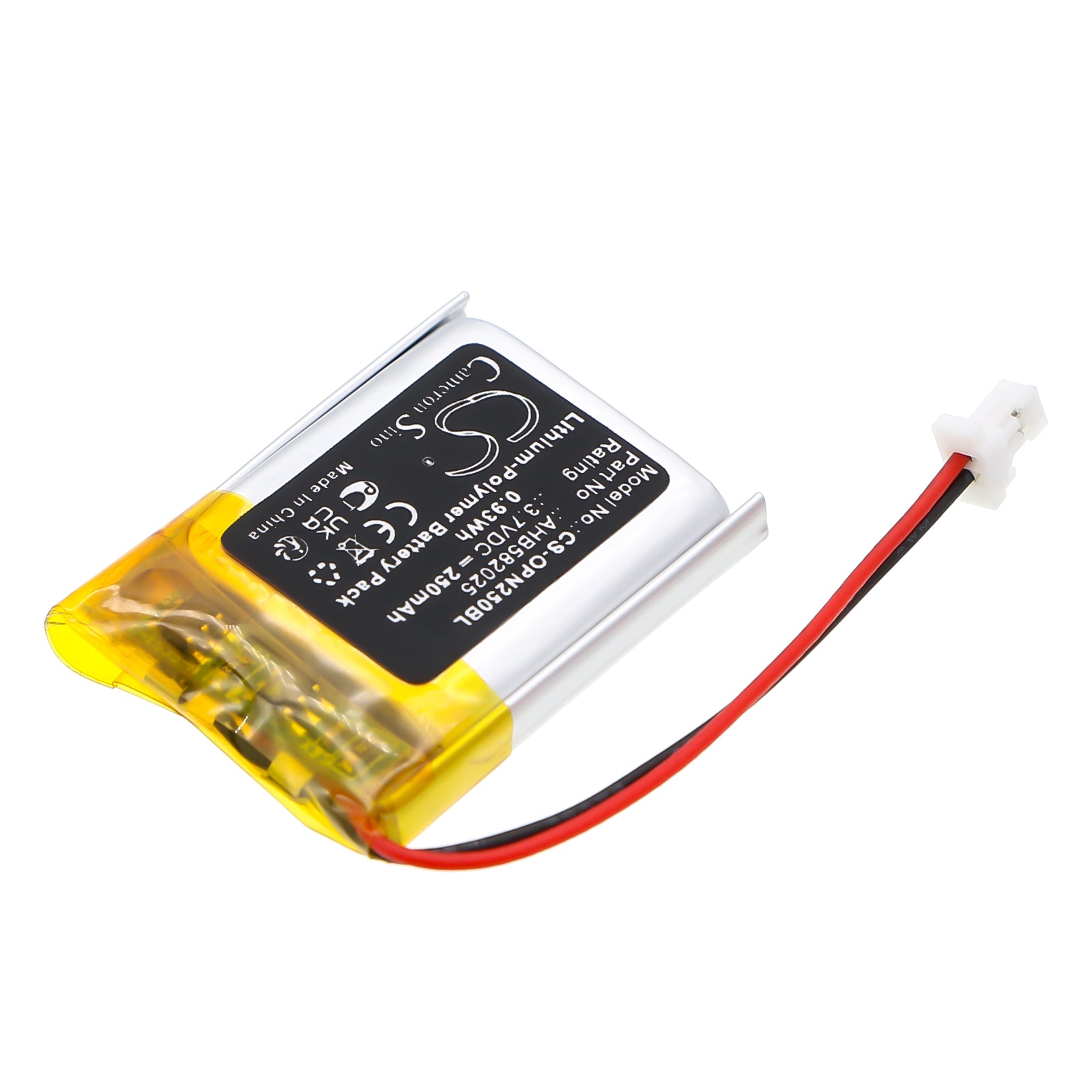 3.7V, Li-Polymer, 250mAh, Battery fits Opticon 15101, OPN-2500, 0.93Wh Barcode Scanner Cameron Sino Technology Limited