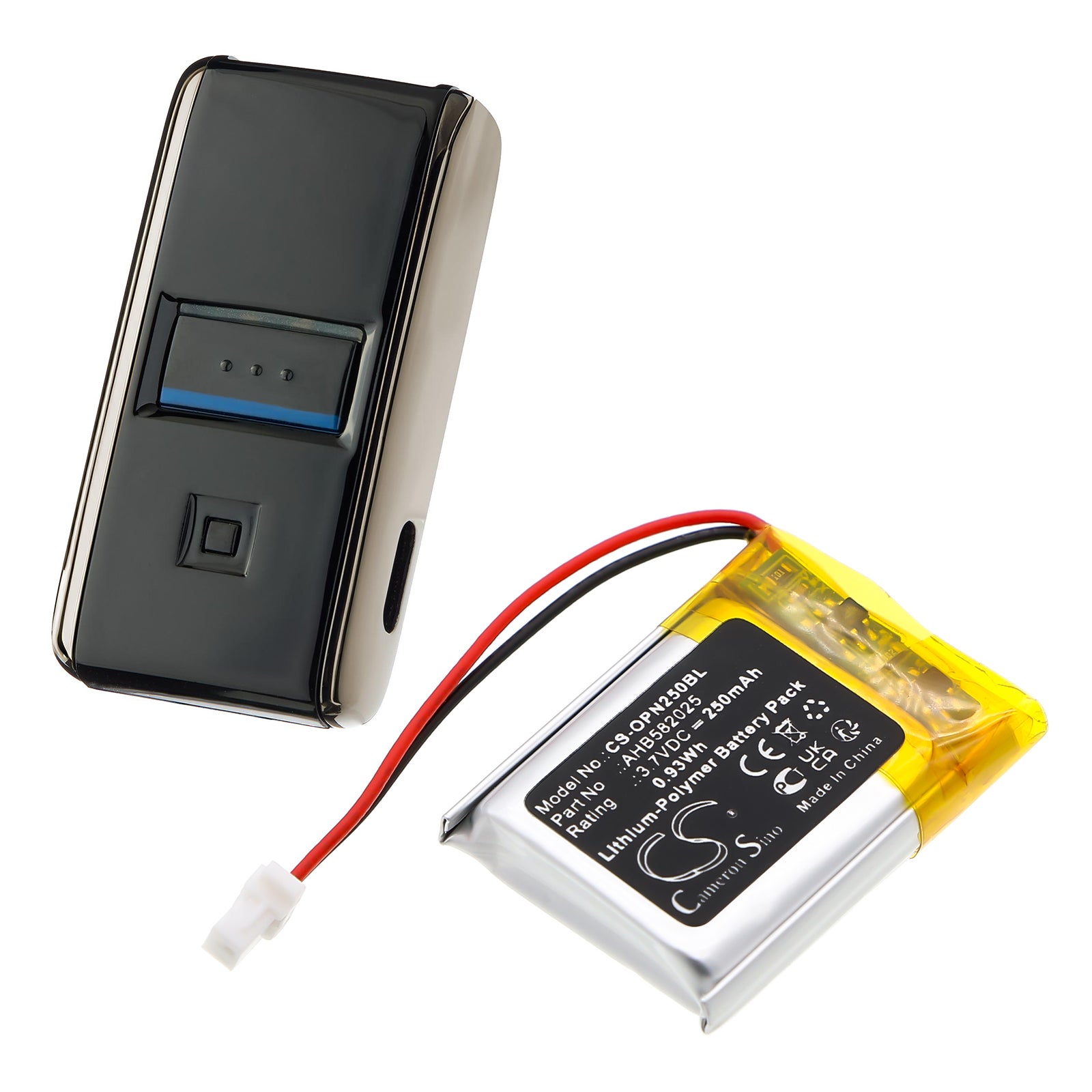 3.7V, Li-Polymer, 250mAh, Battery fits Opticon 15101, OPN-2500, 0.93Wh Barcode Scanner Cameron Sino Technology Limited