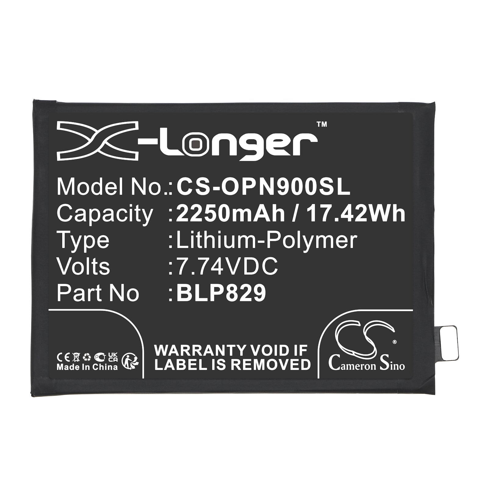 Li-Polymer, Mobile, SmartPhone Battery fits Oneplus Oneplus 9, 7.74V, 2250mAh Mobile, SmartPhone Cameron Sino Technology Limited