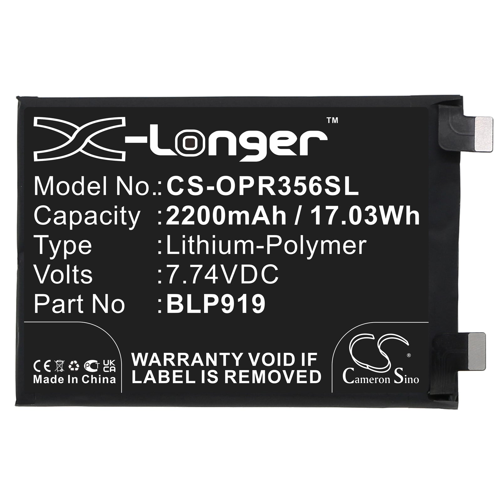 Li-Polymer, Mobile, SmartPhone Battery fits Oppo Realme Gt Neo3 5g, Realme Gt Neo3 5g 2022 80w, 7.74V, 2200mAh Mobile, SmartPhone Cameron Sino Technology Limited
