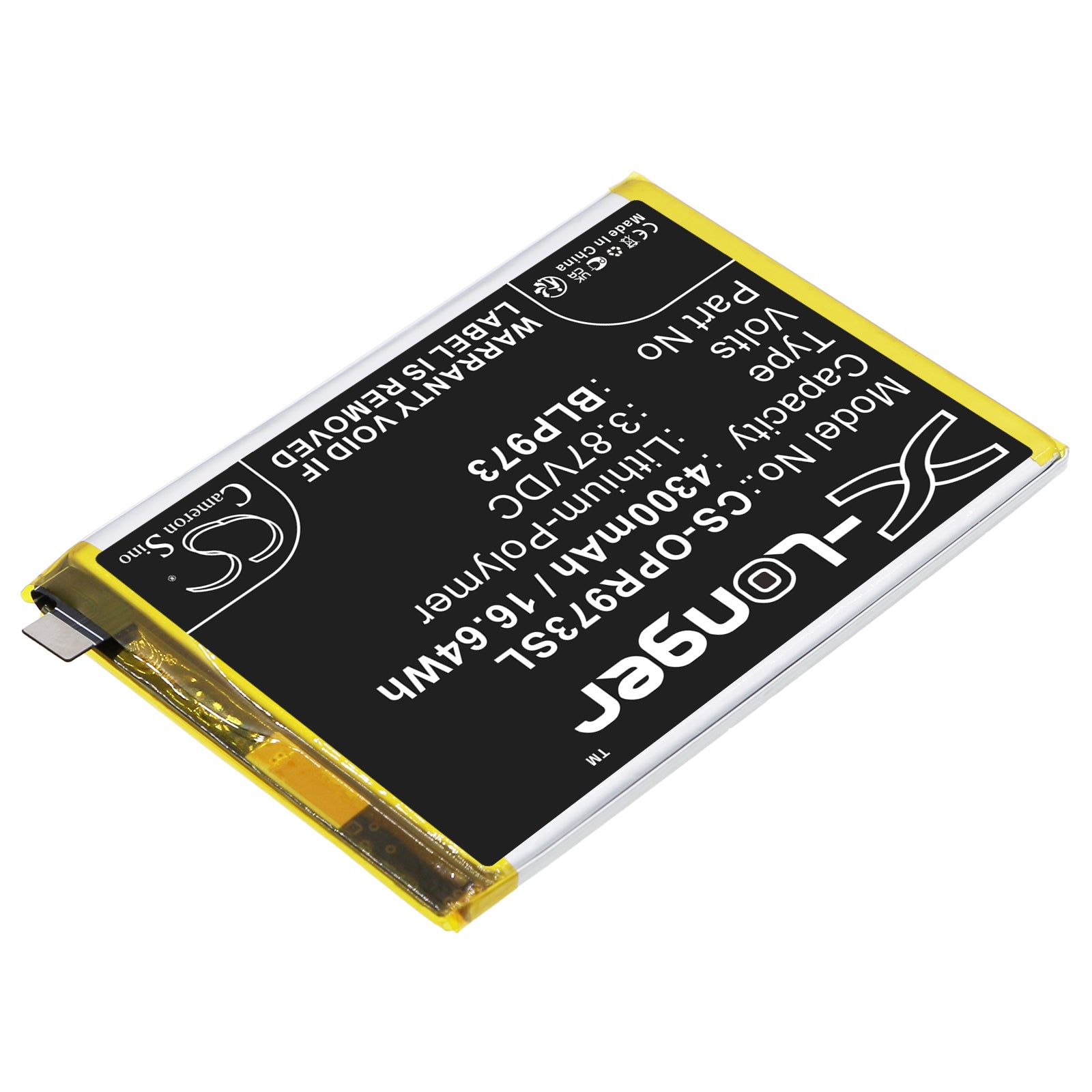 Li-Polymer, Mobile, SmartPhone Battery fits Oppo Pgx110, Phm110, 3.87V, 4300mAh Mobile, SmartPhone Cameron Sino Technology Limited