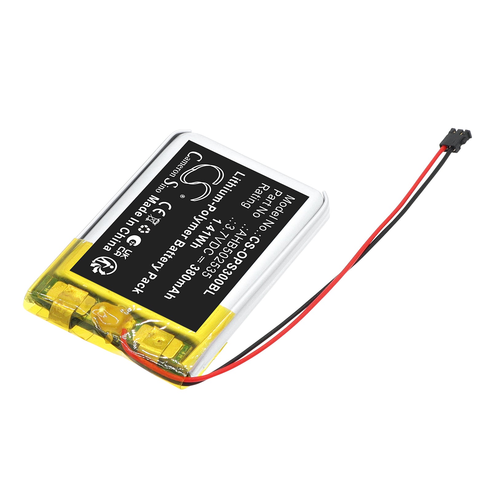 3.7V, Li-Polymer, 380mAh, Battery fits Opticon RS-3000, 1.41Wh Barcode Scanner Cameron Sino Technology Limited
