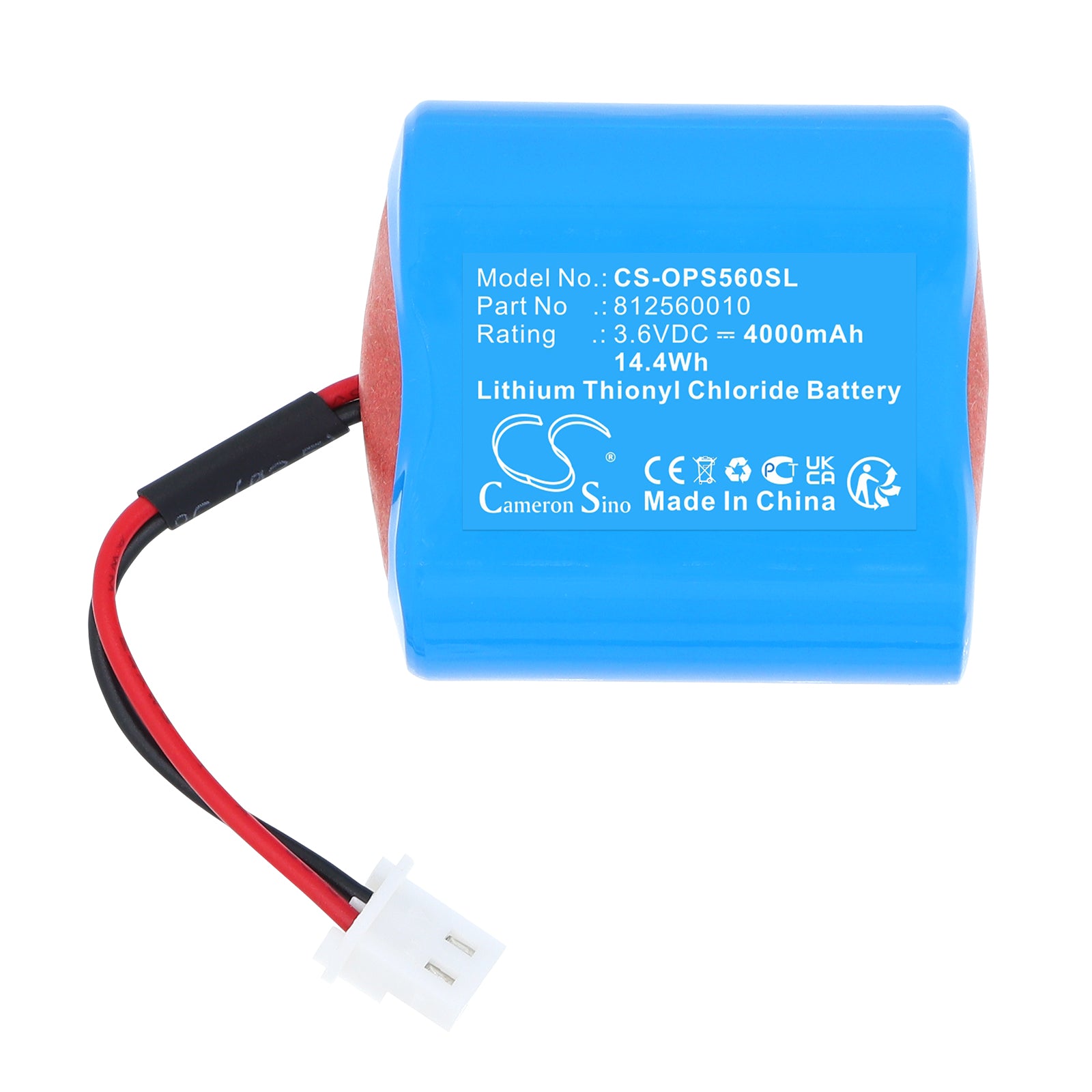 3.6V, Li-SOCl2, 4000mAh, Battery fits Orpak Systems Nano Nozzle Reader-T, nNR-T, 14.4Wh PLC Cameron Sino Technology Limited