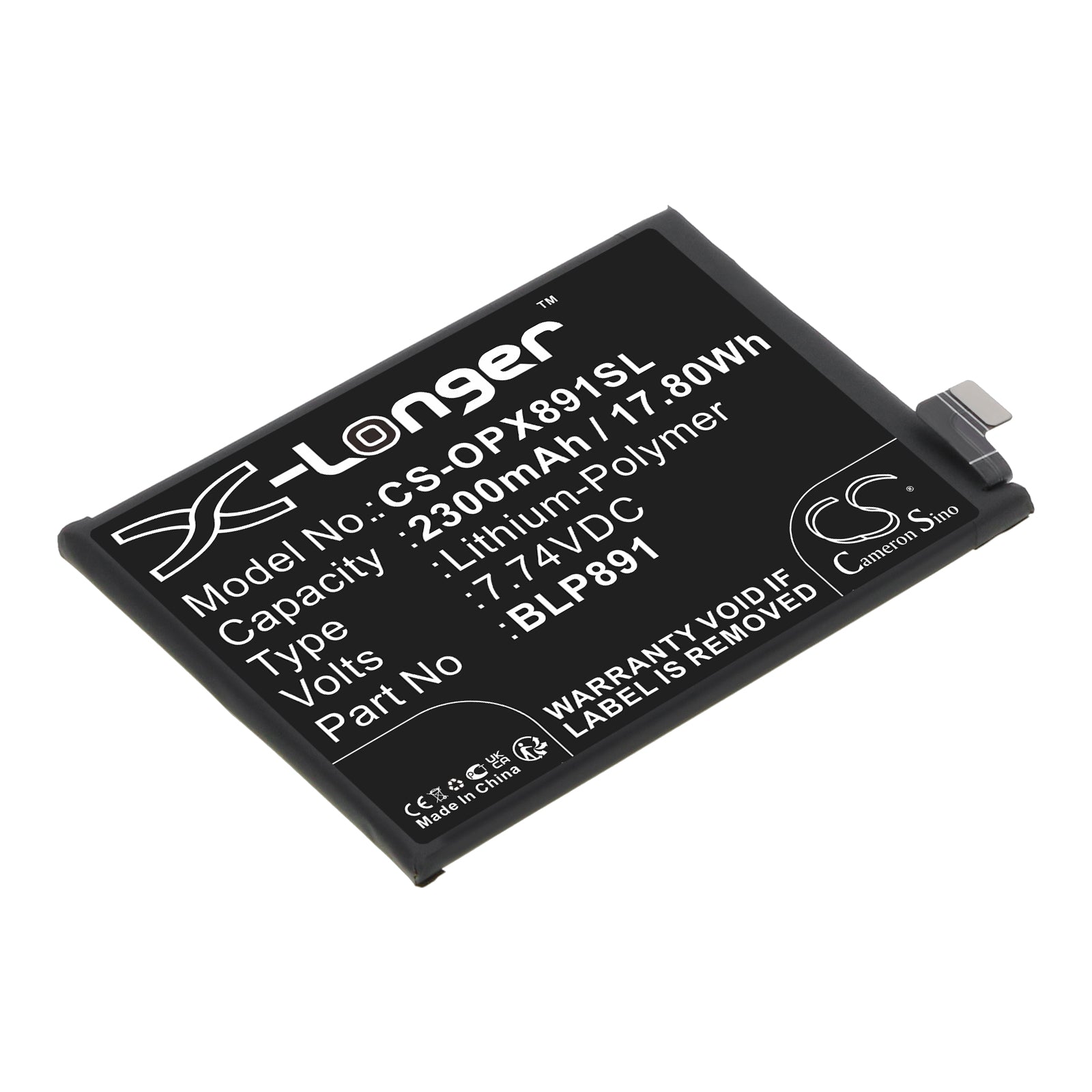 Li-Polymer, Mobile, SmartPhone Battery fits Oppo Find X5 5g, Pffm10, 7.74V, 2300mAh Mobile, SmartPhone Cameron Sino Technology Limited