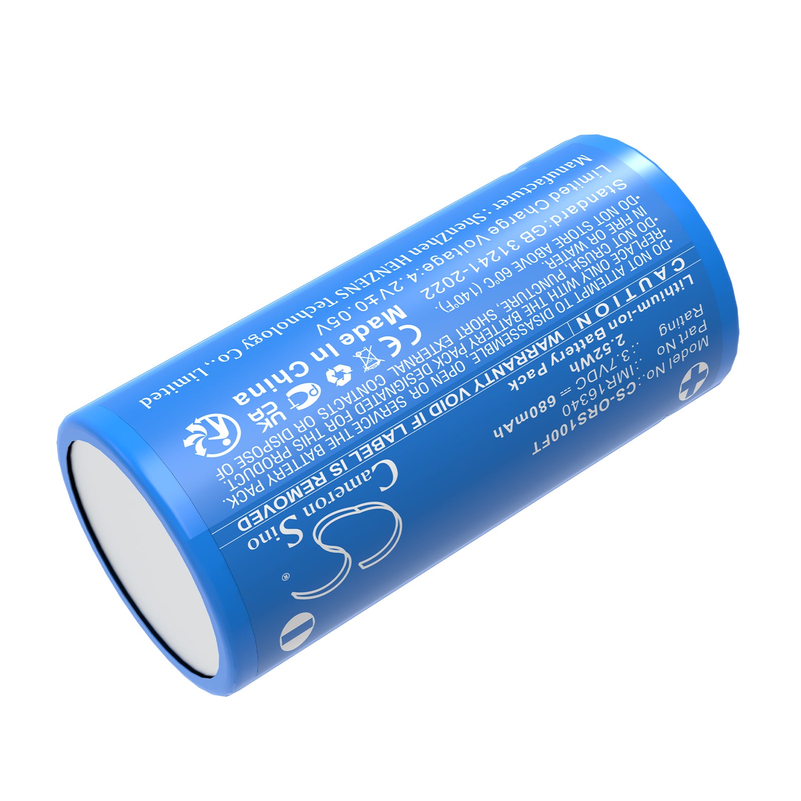 3.7V, Li-ion, 680mAh, Battery fits Olight Baton 3, Perun Mini, 2.52Wh Flashlight Cameron Sino Technology Limited