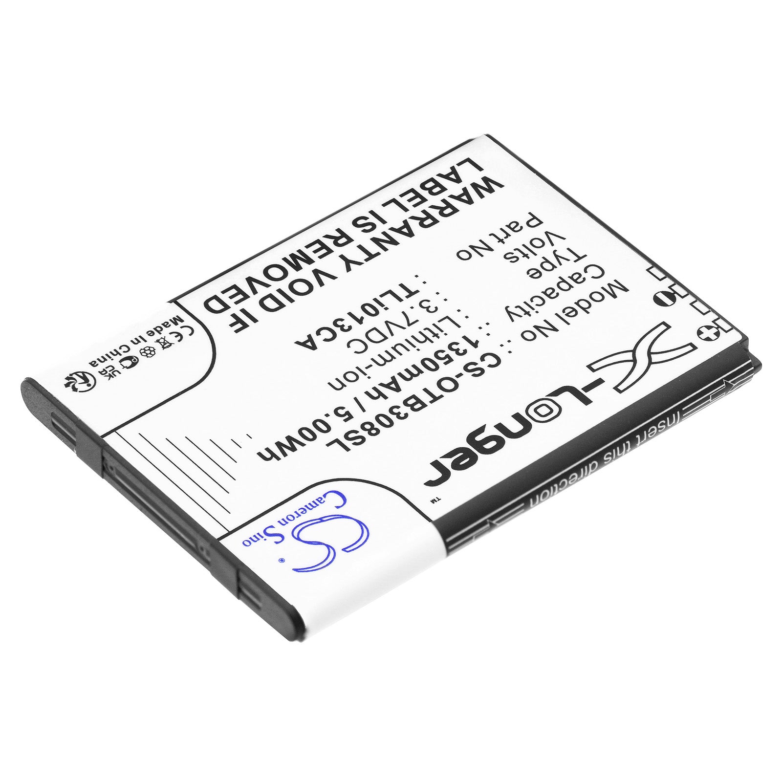 Li-ion, Mobile, SmartPhone Battery fits Alcatel Onetouch 3082x, Ot-3082, 3.7V, 1350mAh Mobile, SmartPhone Cameron Sino Technology Limited