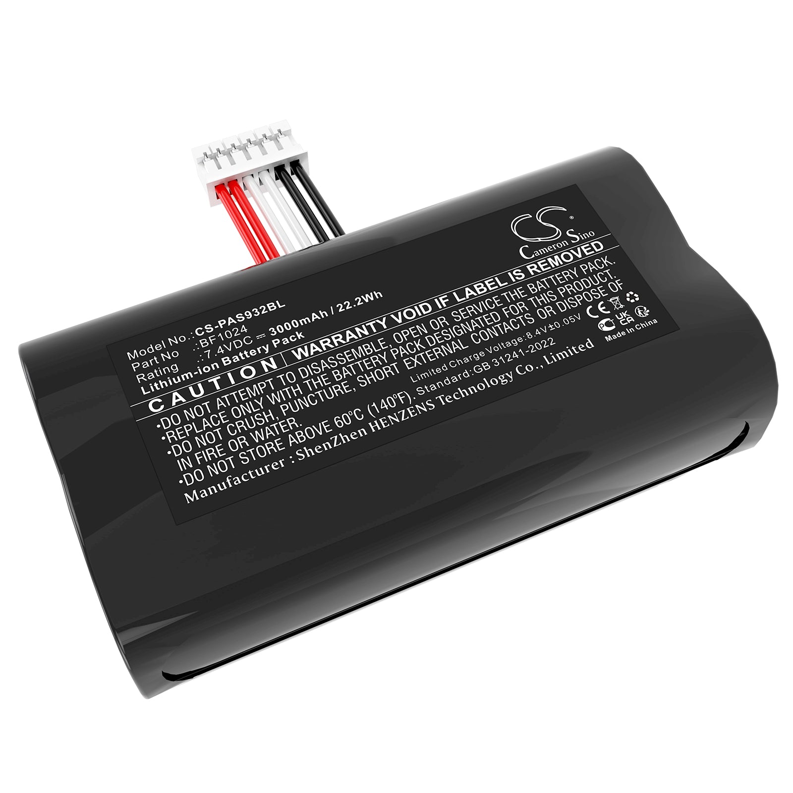 7.4V, Li-ion, 3000mAh, Battery fits Pax A910, 22.2Wh Payment Terminal Cameron Sino Technology Limited
