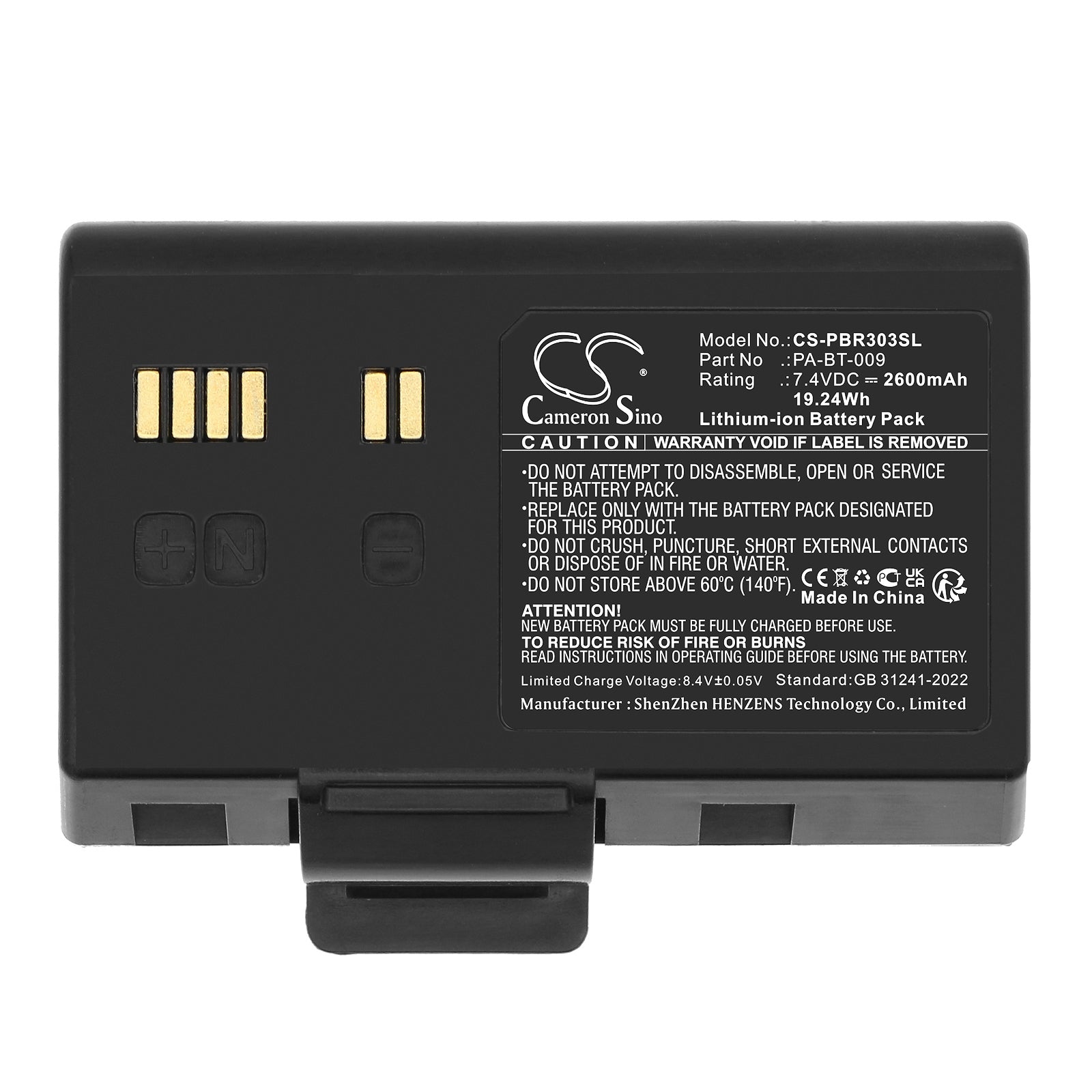 7.4V, Li-ion, 2600mAh, Battery fits Brother RJ-3035B, RJ-3055WB, 19.24Wh Portable Printer Cameron Sino Technology Limited